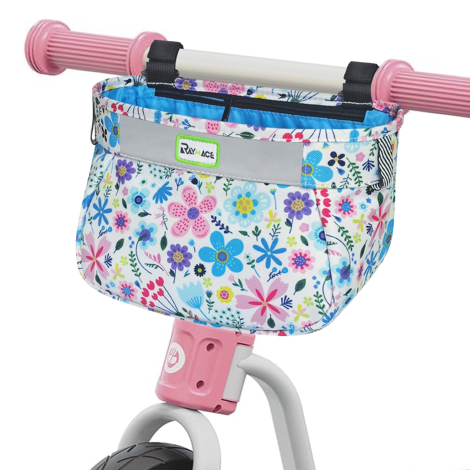 RAYMACE Kids Bike Basket,Children's Bike Basket Front,Waterproof Bicycle Basket Handlebar Bag for Girls,Boys Toddlers Bike or Scooter Accessories