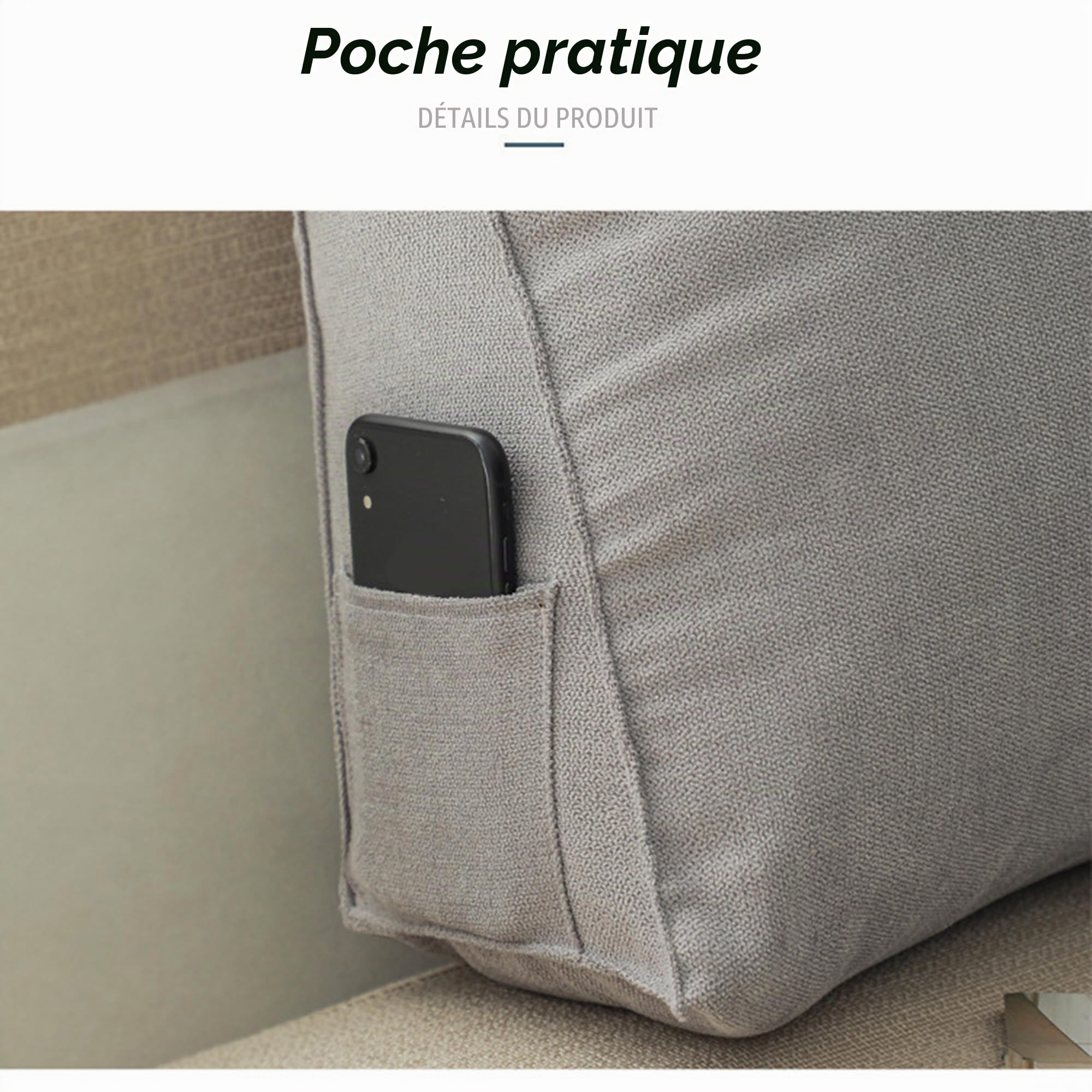 Coussin de dossier triangulaire pour tête de lit, oreiller de lecture pour chambre à coucher, coussin de renforcement pour lit en coin, coussin de soutien dorsal/lombaire pour canapé, bureau