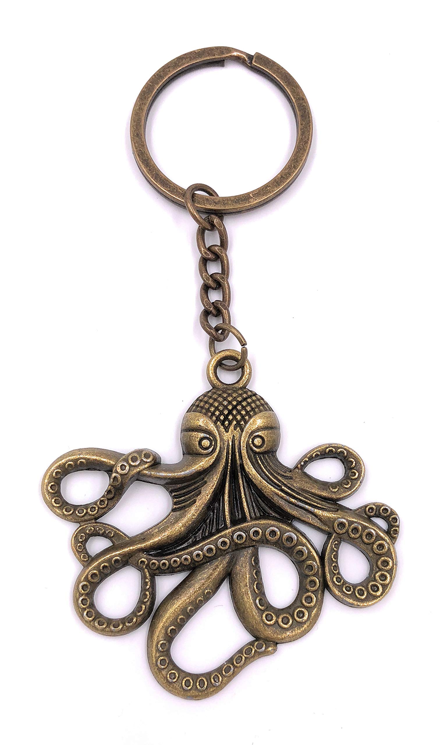 H-Customs Bronze Octopus Octopus Big Keychain Pendant Metal