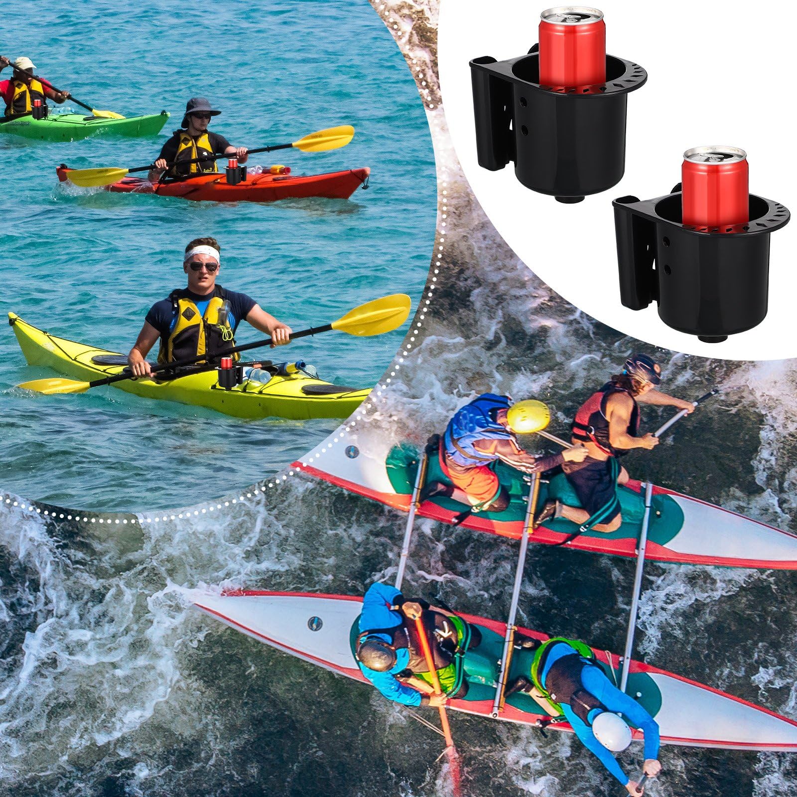 Large Non-Tipping Paddle Board Cup Holder With Phone Holder Kayak Accessories,2 In 1