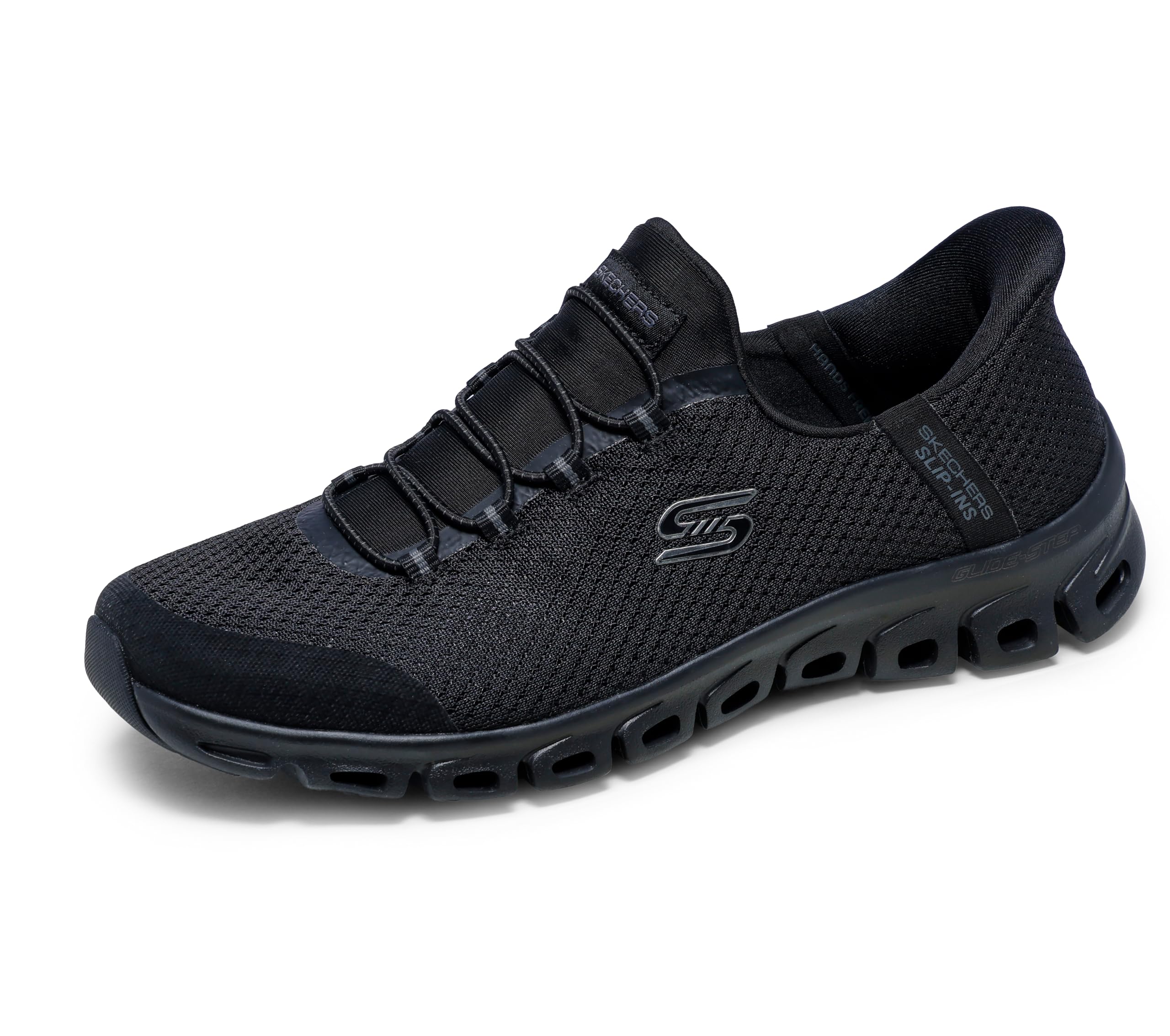 Skechers Women's Glide-Step Pursuit Slip-in Trainers, Black Mesh, 6.5 UK