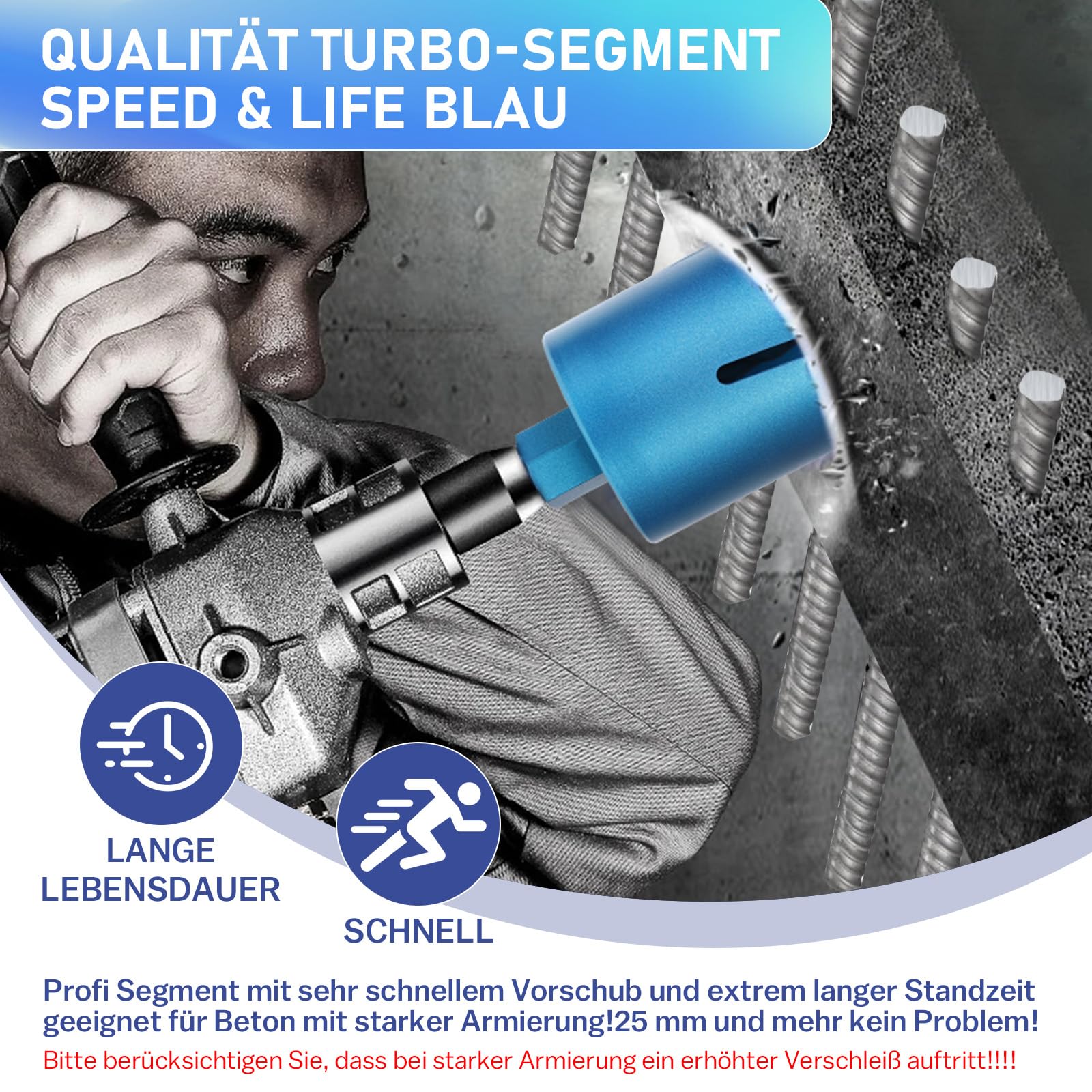 M22 Corona Diamantata Ø 68mm L200mm Carotatrice Seghe a Tazza Turbo 10mm Adattatore SDS-PLUS 110mm Punte da Trapano a Secco e a Umido per Cemento Muratura Pietra