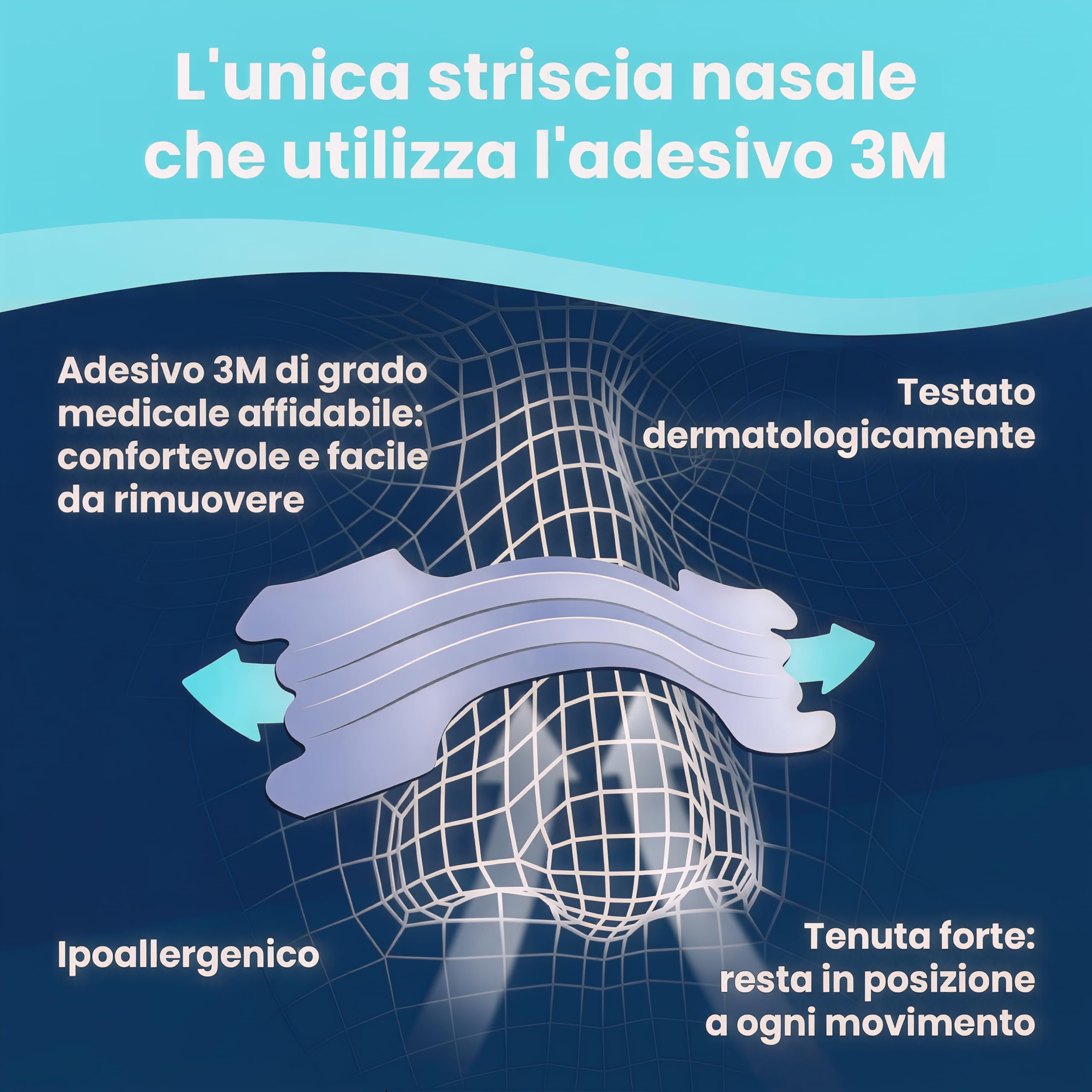 Breathe Right Cerottini Nasali Respira Bene Trasparenti Grandi, 30 cerottini