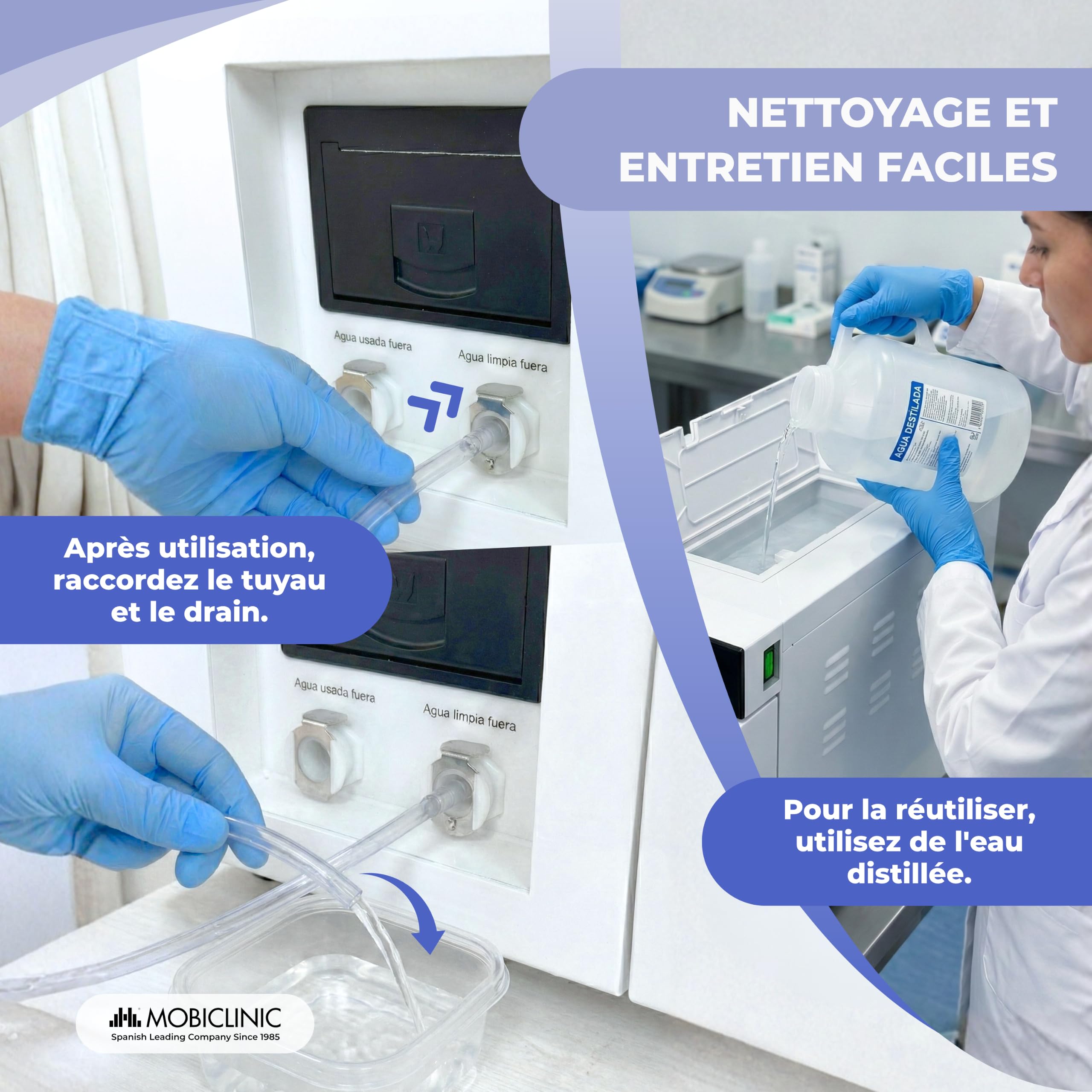 Mobiclinic®, Autoclave Professionnel, Stérilisateur Autoclave à Vapeur 17L, Désinfectant 99% avec Couverture 360°, 6 Cycles, Imprimante, USB, SD, Cliniques et Laboratoires, MobiClave Plus