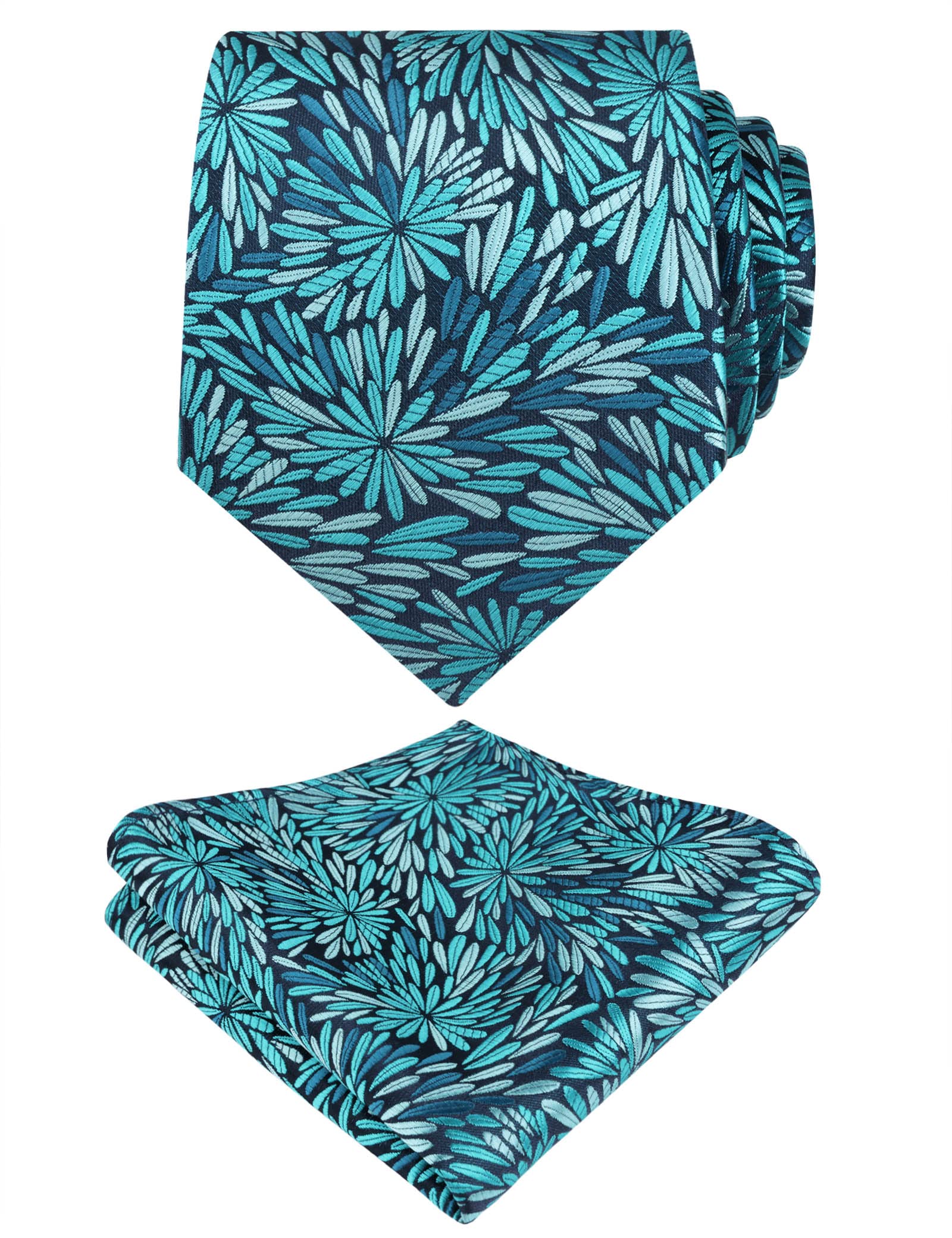 Alizeal Mens 3.15inches Leaf Flower Pattern Tie Set