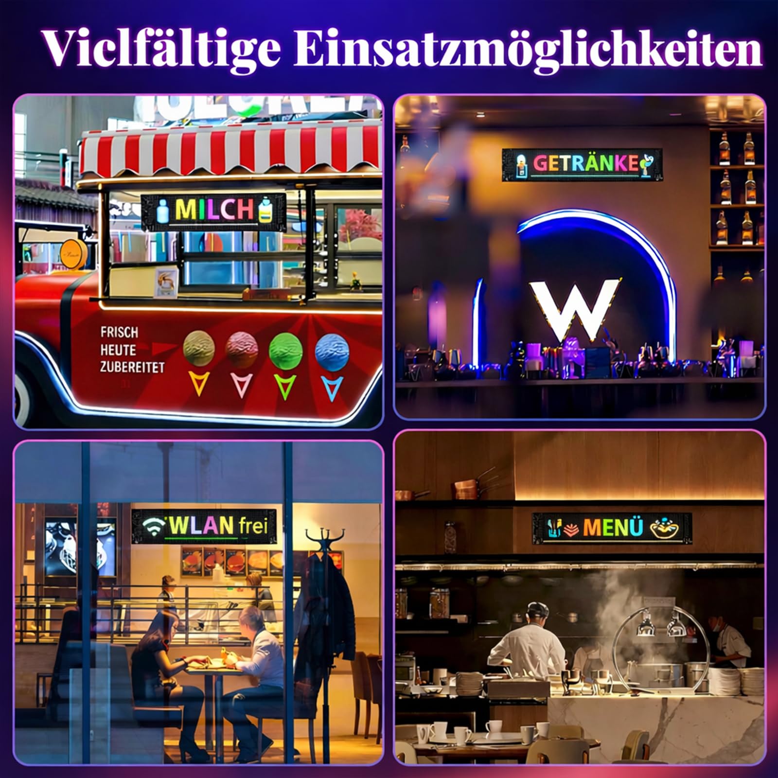 2er Devil Eyes Light For Cars Led Augen für Lkw Auto (92mm*374mm) Led Anzeige Programmierbar Laufschrift Leuchtreklame Personalisiert Leuchtschild FüR,Auto,LKW,Text,Graffiti,Smart App,Bluetooth USB 5V