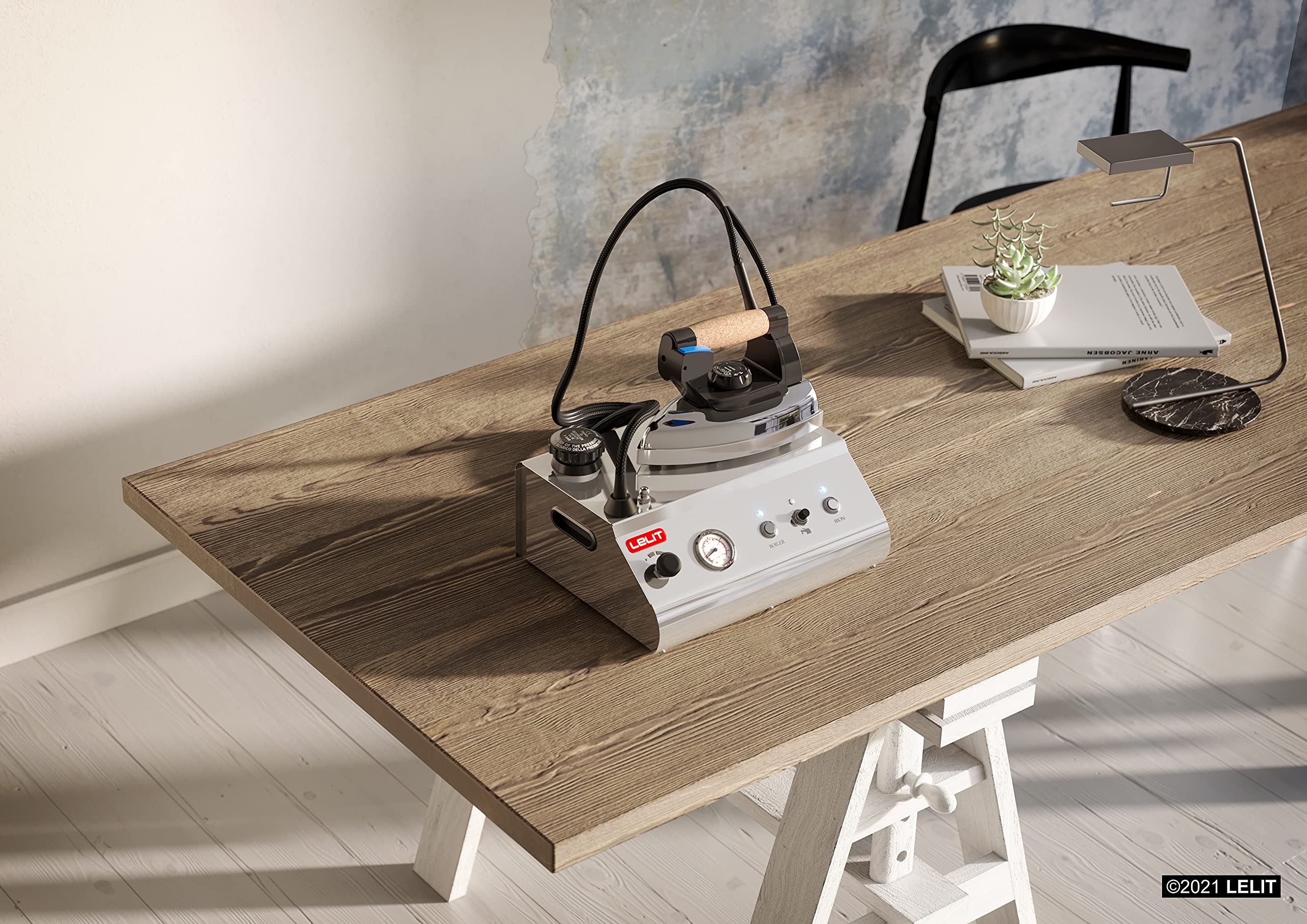LELIT PS326 Giorgio, Sistema stirante con caldaia separata, Vapore Regolabile e manometro, 2.5 Litri, Acciaio Inossidabile