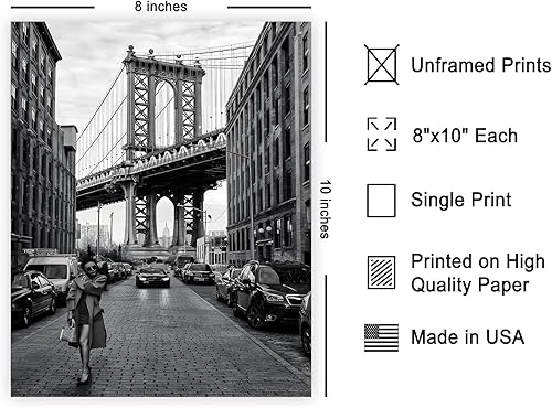 Miniatura 2 de Poster Master Póster de viaje vintage, impresión de turismo retro, puente de Manhattan, Nueva York, fotografía, arquitectura, arte de pared sin
