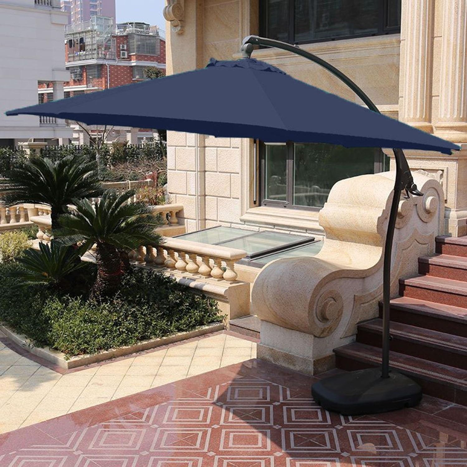 2m/2,7m/3/3.5m Tela De Repuesto para Sombrilla De Patio, 6 Varillas/8 Varillas Reemplazo Toldo de Repuesto para Sombrilla De Jardín Villa Patio, Recambio Cubierta Lona de la Sombrilla(Navy,3.5M/8 arms