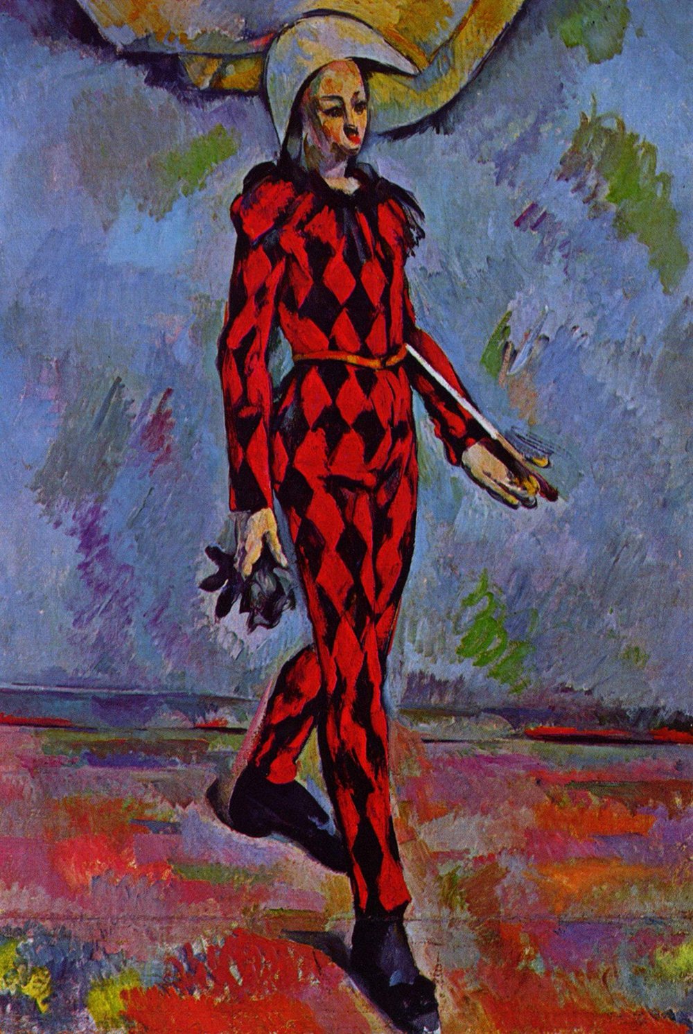 Cuadro de Cézanne Jester Sketch: lámina mate de alta calidad con marco marrón