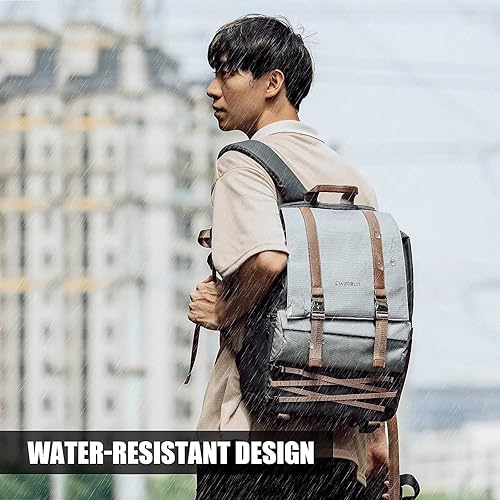 Miniatura 7 de Cwatcun Mochila impermeable para cámara, bolsa antirrobo, funda para cámara de viaje de fotografía con soporte para trípode, compartimento para