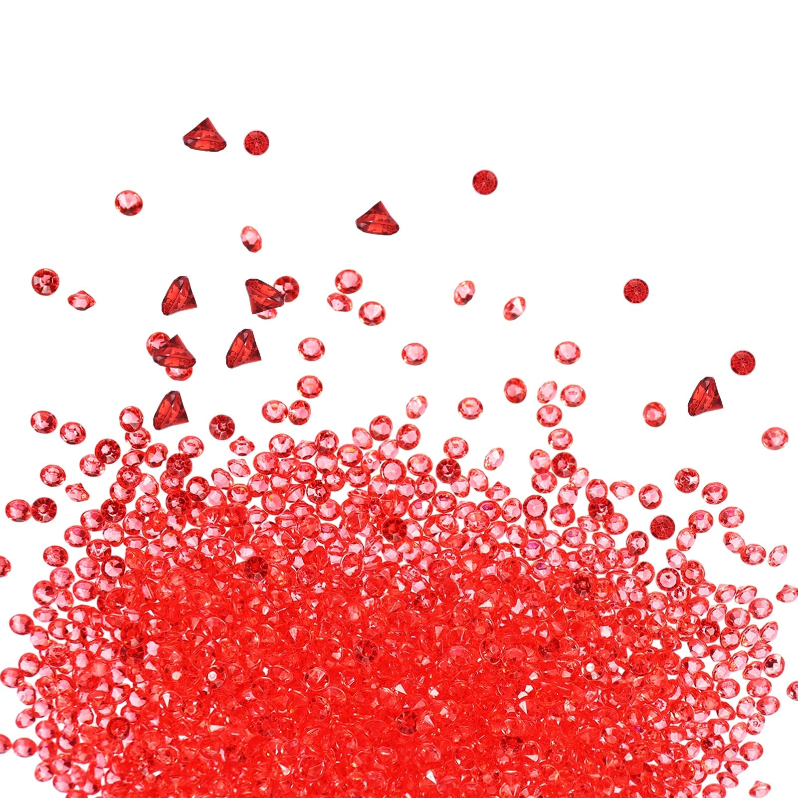 M METERXITY 9000-Pack Fake Diamonds Crystal, 4.5mm Mini Clear Acrylic Gems Diamonds Decorations Gemstones Vase Filler for Wedding/Party/Home Decor [Deep Red]