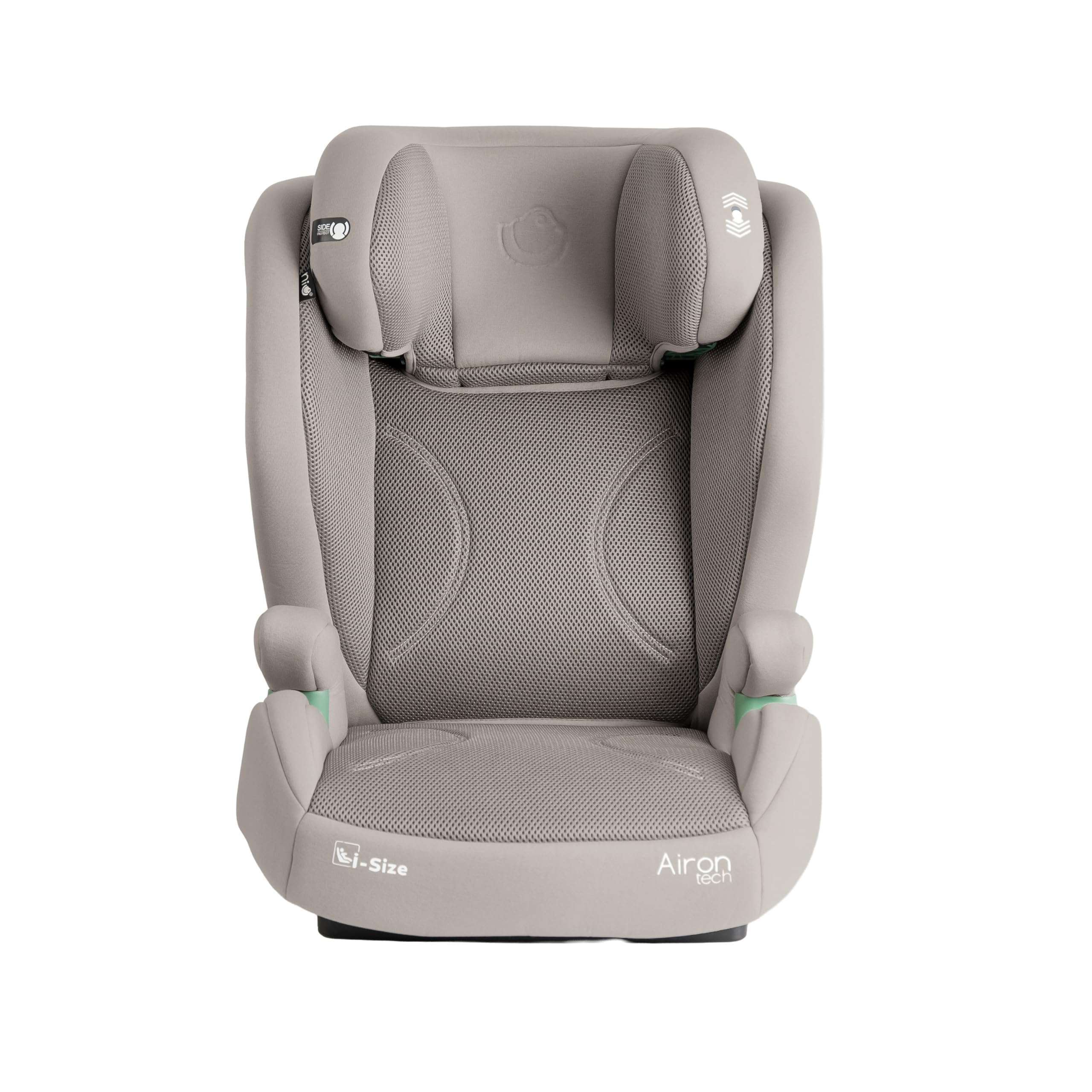 Olmitos AIRON TECH Silla de Coche i-Size 100-150 cm con ISOFIX Integrado, Asiento Infantil Reclinable, Reposacabezas Ajustable, Protección Lateral, Tejido Transpirable 3D, Respaldo ExtraíblE (Beige)