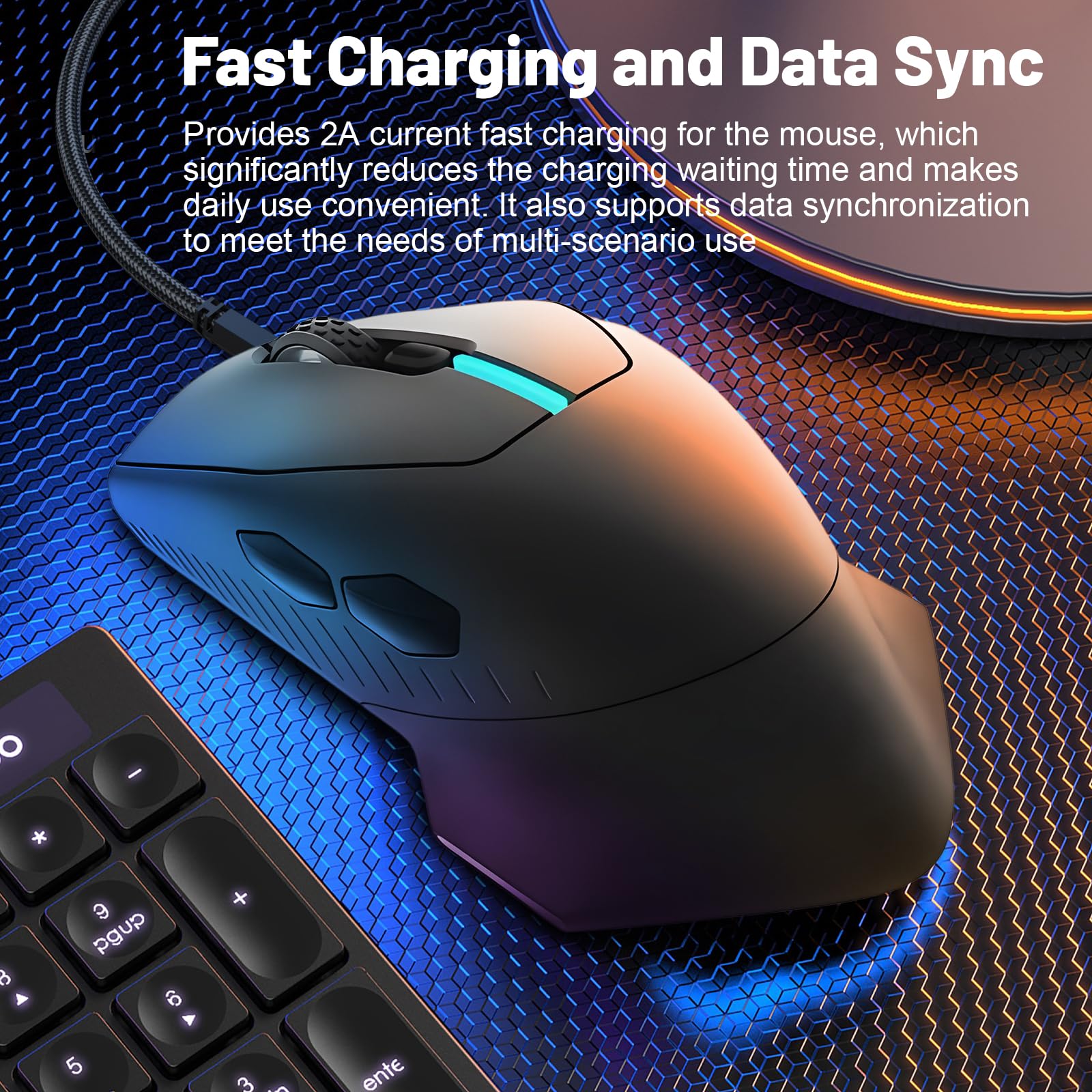 Cavo di ricarica di ricambio da 610 m, compatibile con mouse da gioco Alienware Wired/Wireless AW610M, 610M, AW310M, cavo di ricarica intrecciato in nylon per mouse AW610M, 1,8 m