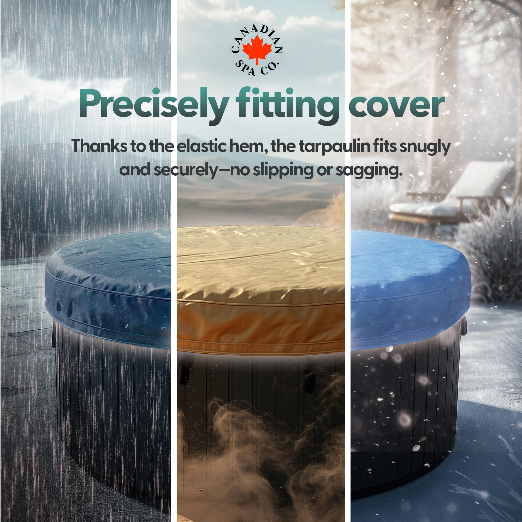CANADIAN SPA CO. Cover Guard, plandeka ochronna na osłony izolacyjne, średnica 2,13 m, osłona ochronna wykonana z tkanego polietylenu, ochrona przed promieniami UV, wiatrem i atmosferycznymi