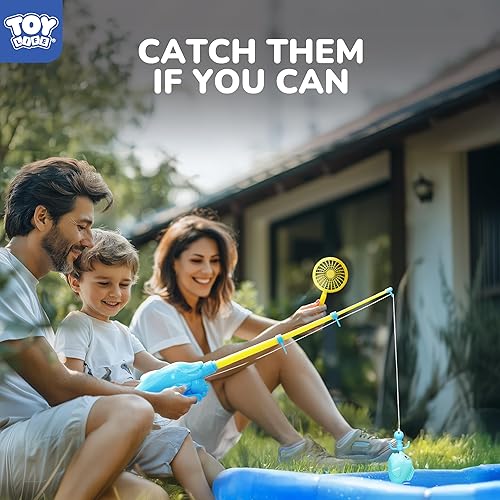 Miniatura 6 de TOY Life Juego de pesca magnético para niños de 3 a 5 años con 4 cañas de pesca para niños, juguetes de pesca magnéticos para niños pequeños,