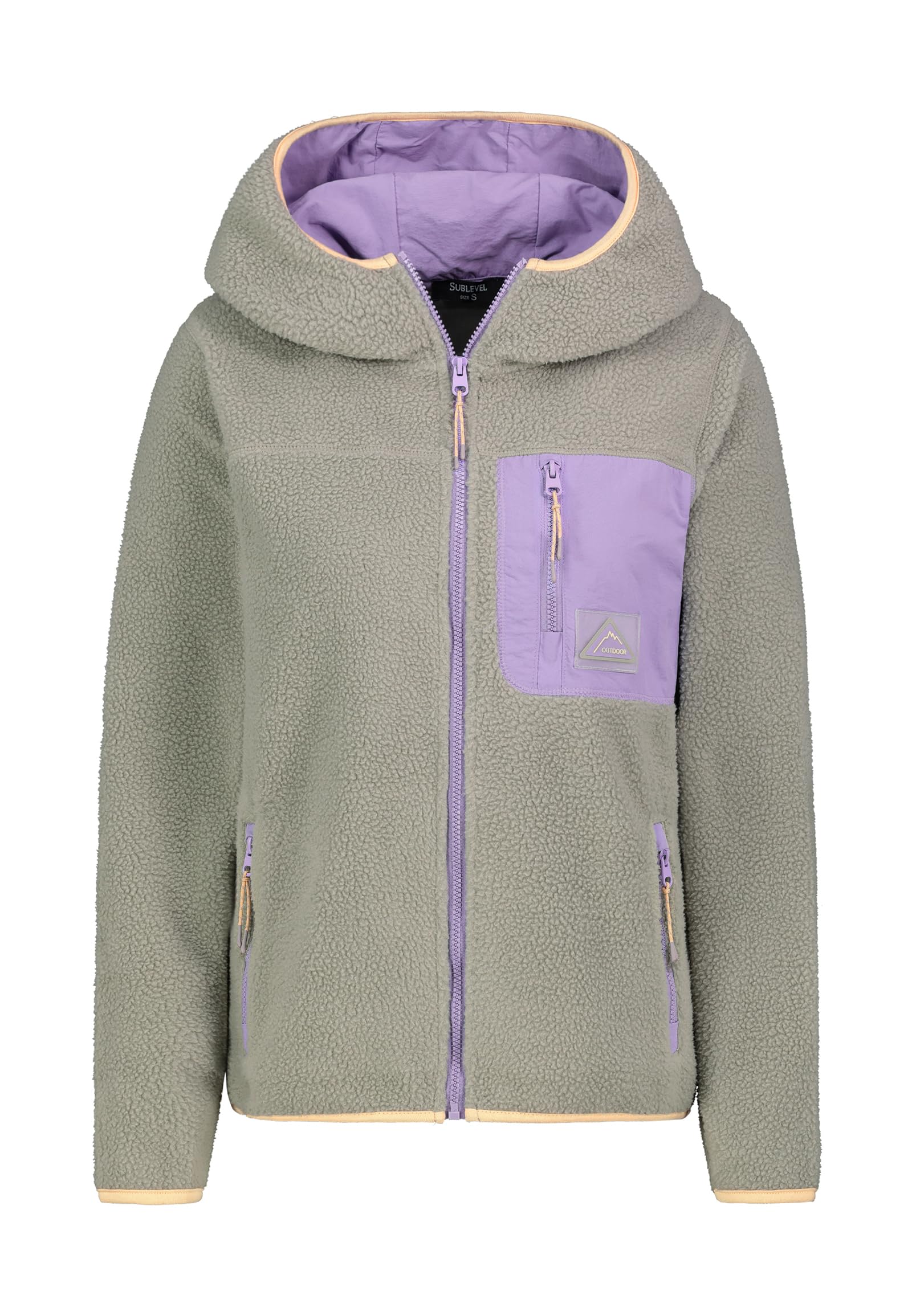 Sublevel Damen Fleecejacke mit Kapuze Kuschelig Warm