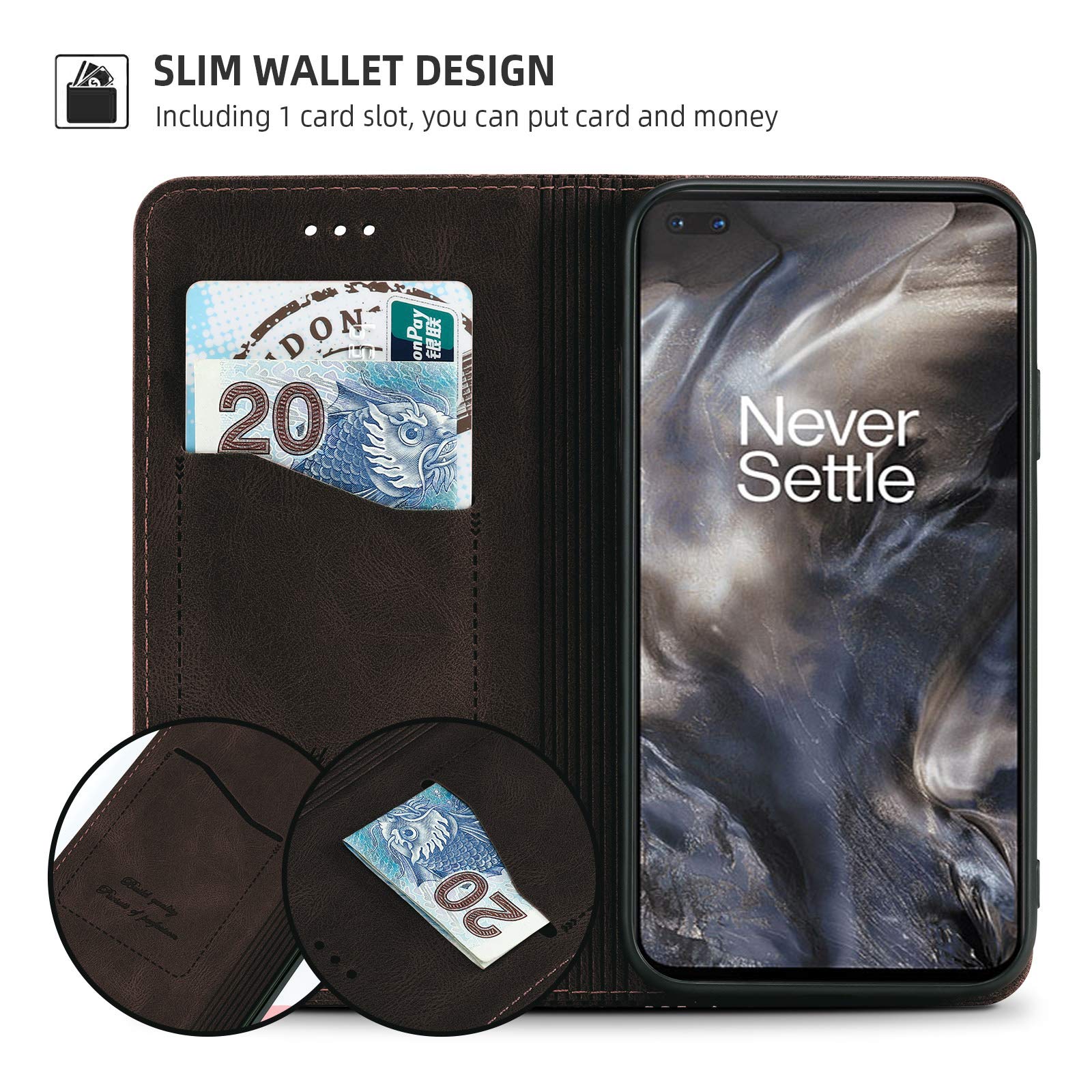 AKABEILA Custodia per Xiaomi Redmi Note 13 4G Custodia Flip in Pelle PU Custodia a Portafoglio con Chiusura Magnetica Cavalletto Slot per Schede Folio Custodia per Telefono Antiurto 6,67 Pollici Nero