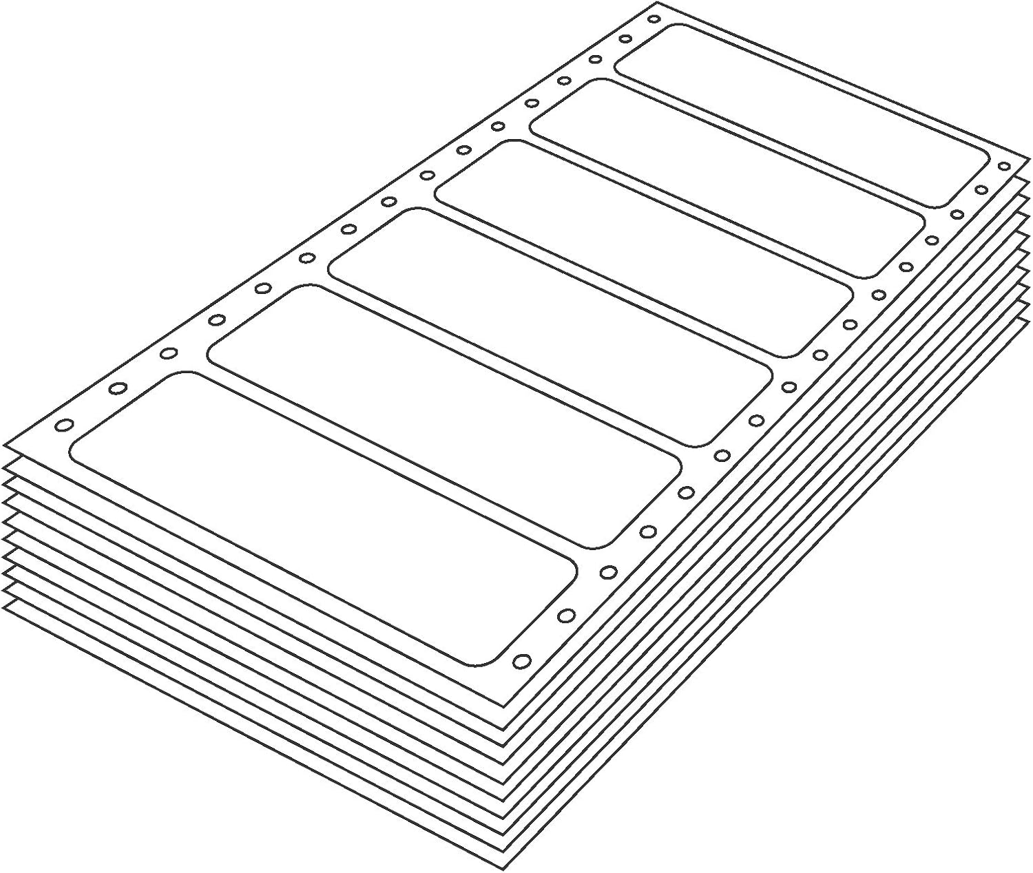 MACO Pinfeed Hi-Speed Continuous White Labels, 4 x 1-7/16 Inches, 4.75 Inch Carrier Width, 5000 Per Box (42-461)