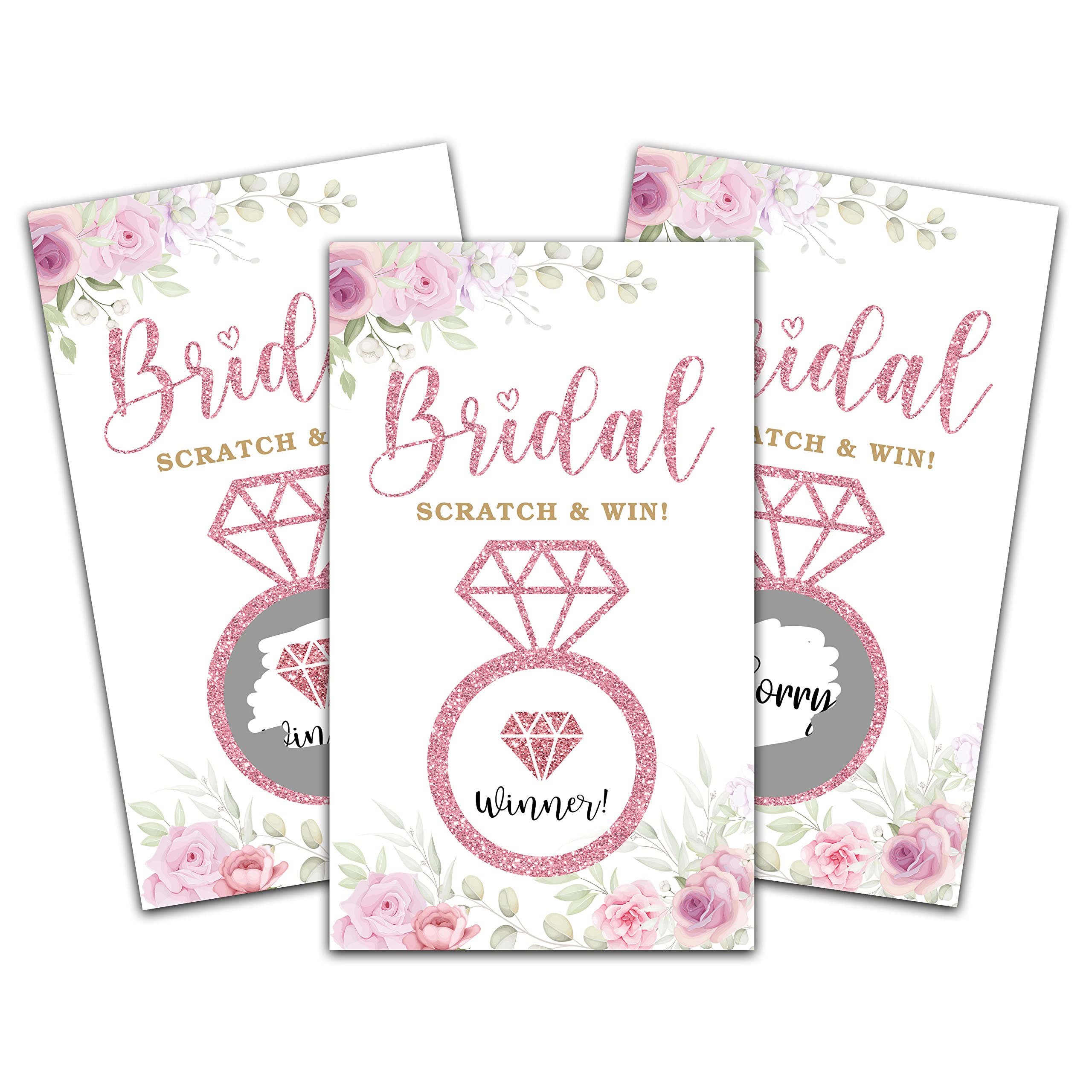Levitatinyear Bridal Shower Scratch Off Game Cards, Boho Floral Greenery Bridal Lottery Tickets, Blush Pink Wedding Shower Games Ideas, Bachelorette