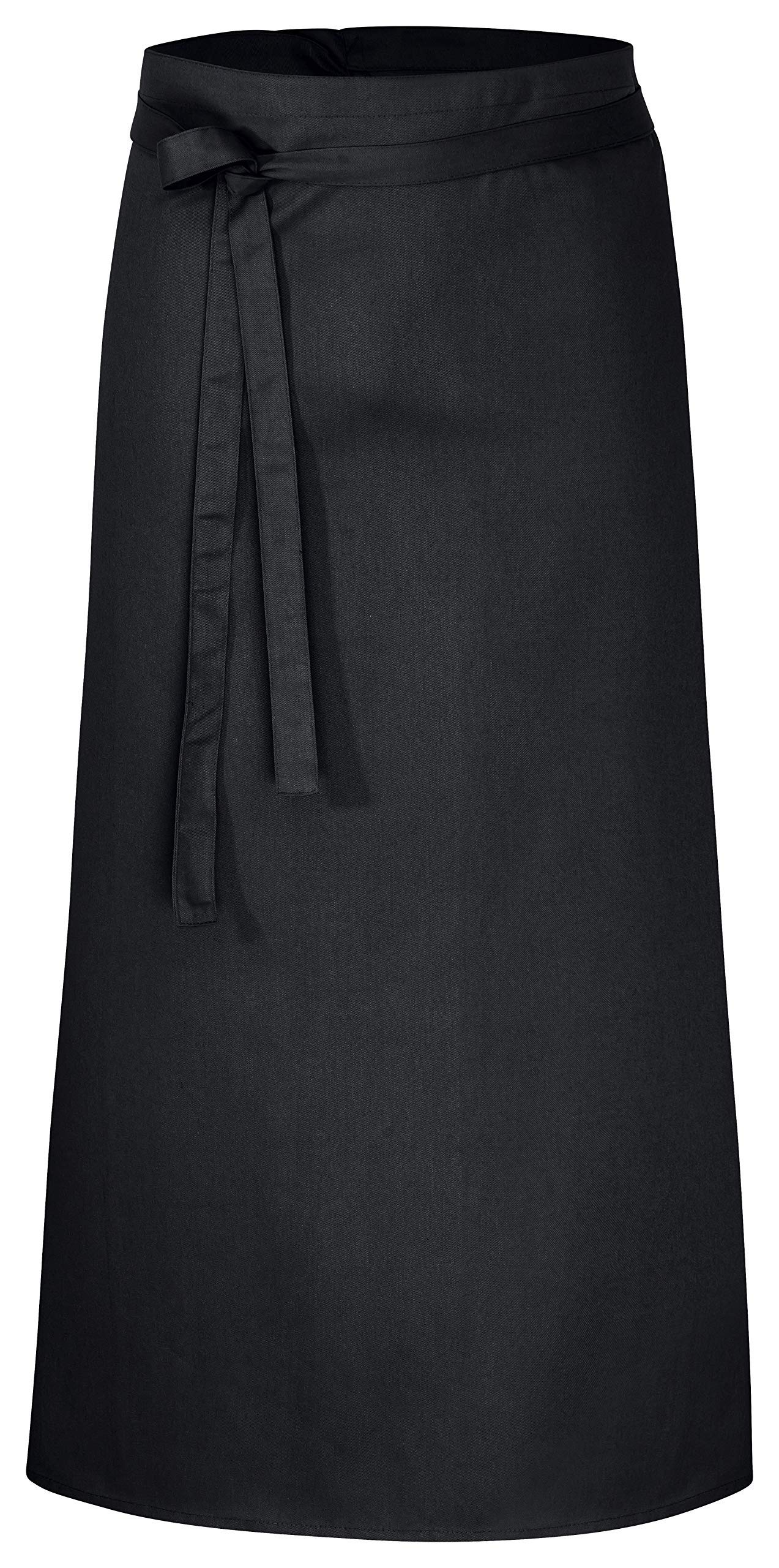 DESERMO - Juego de 10 Delantales de 100 cm x 100 cm (Largo x Ancho), Delantal Profesional Mujer y Hombre, Mezcla innovadora de algodón y poliéster, Color Negro