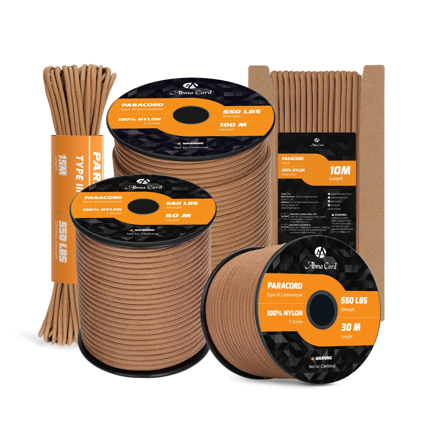 Abma Cord Paracord 550 4mm 30m Nylon Rope Type III 7 Strands Cord — image 1