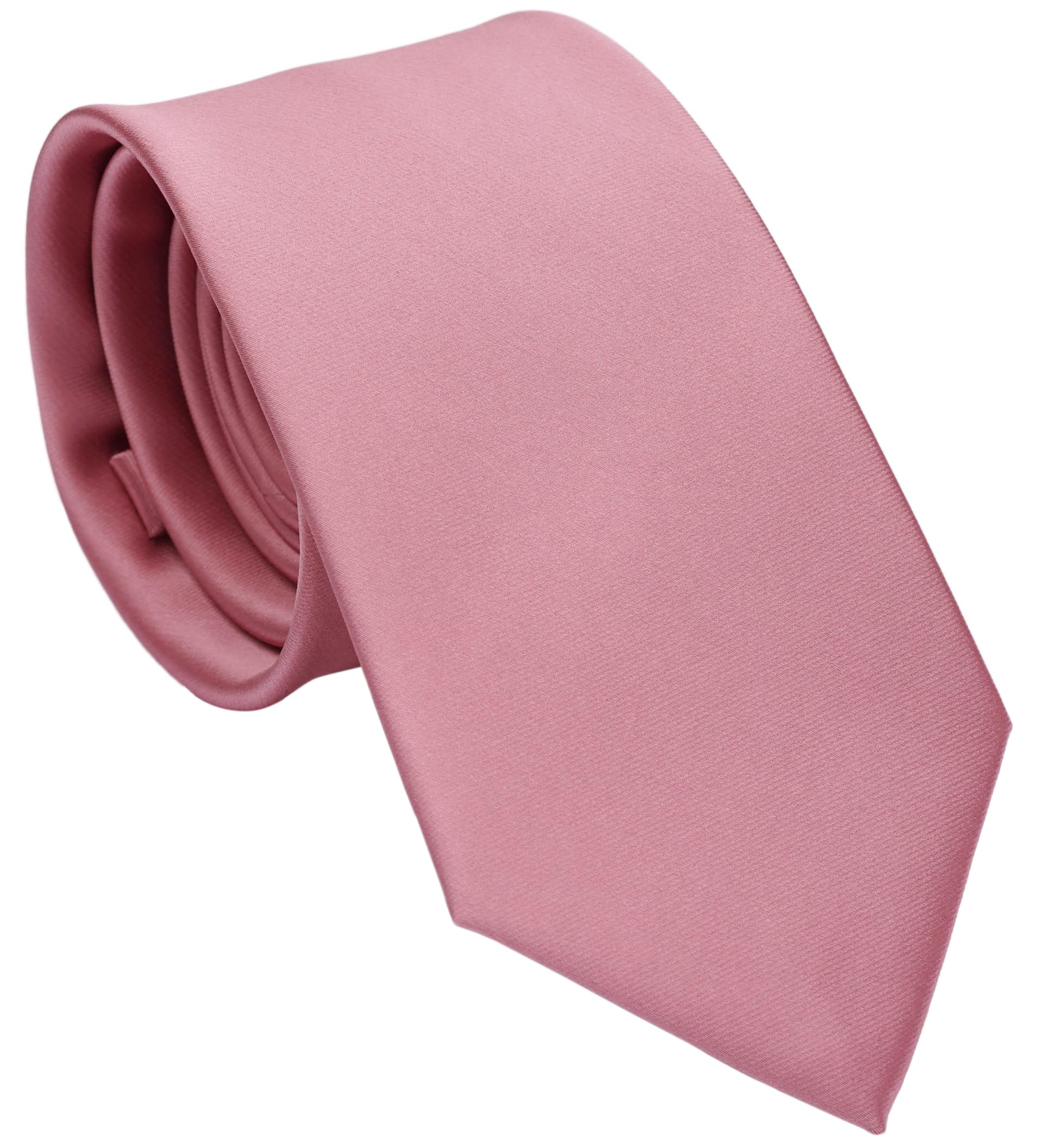 ZENXUS Extra Long Solid Tie for Men Big and Tall, Dusty Rose XL Tie 63 inch