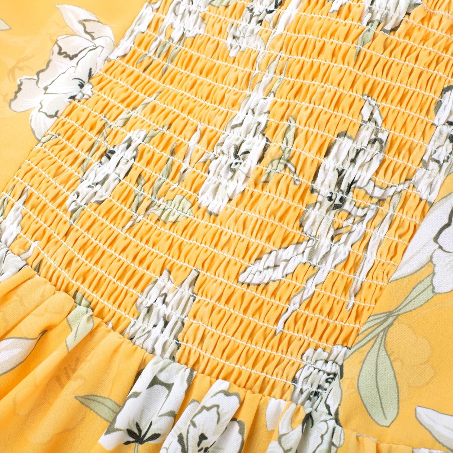 GRACE KARIN Women's 2026 Summer Maxi Dress Floral Tie Front Spaghetti Strap Casual Boho Beach Flowy Sundress with Pockets - Image 2