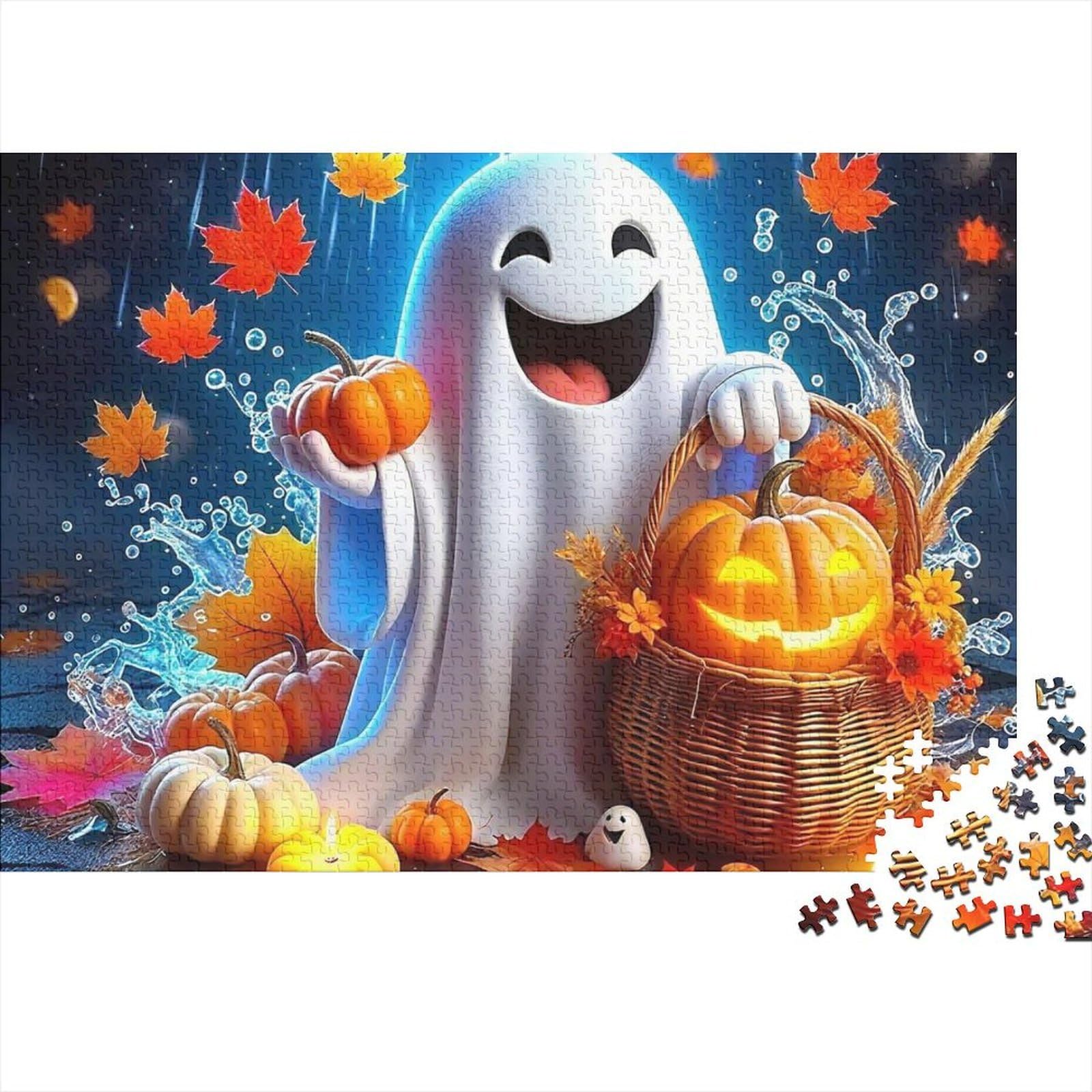 Puzzle de 1000 piezas de Halloween con fantasmas y calabazas: el regalo otoñal para adultos 8