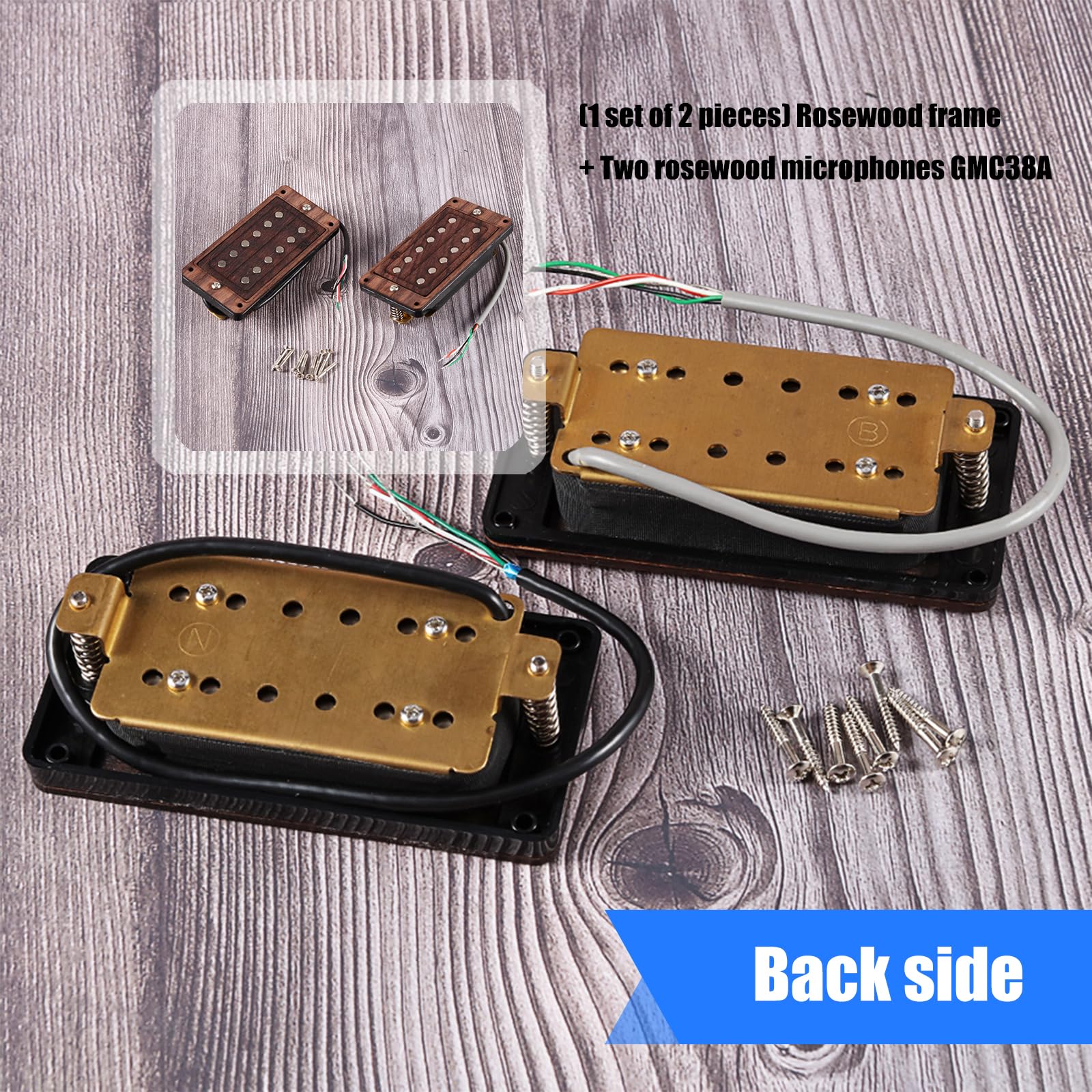 Humbucker - Juego de pastilla con imanes de cerámica y marco de madera para guitarra, sonido claro de alta salida, fácil instalación, juego de pastillas de guitarra