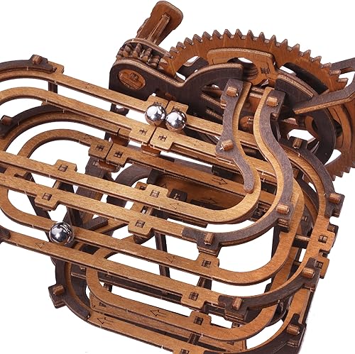 Miniatura 2 de Wooden.City Marble Run Mini rompecabezas 3D  Kit de modelo mecahnical de madera hecho a mano europea, laberinto de mármol para autoensamblaje, no