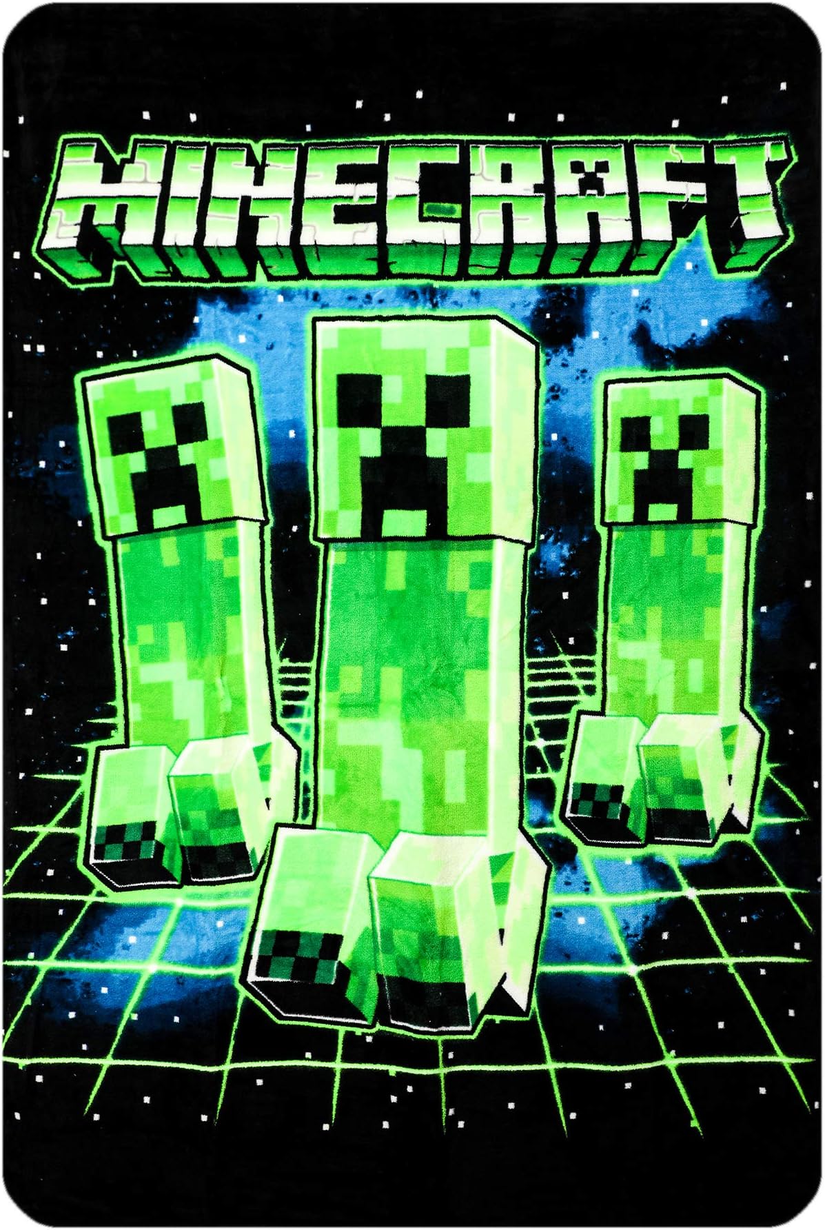Bioworld Digital Print Minecraft Creepers Throw Blanket