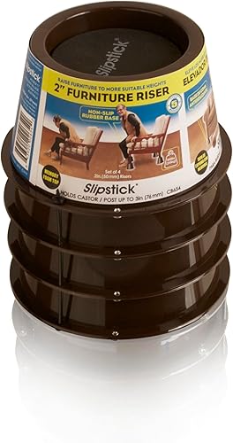 Miniatura 2 de Slipstick CB654 elevadores de cama 2 pulgadas añade 2 pulgadas de altura a muebles pesados o camas conjunto de 4 soporta 2000 libras