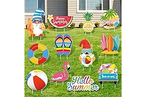 12-Piece Summer Yard Decoration Signs for Vibrant Outdoor Ambiance