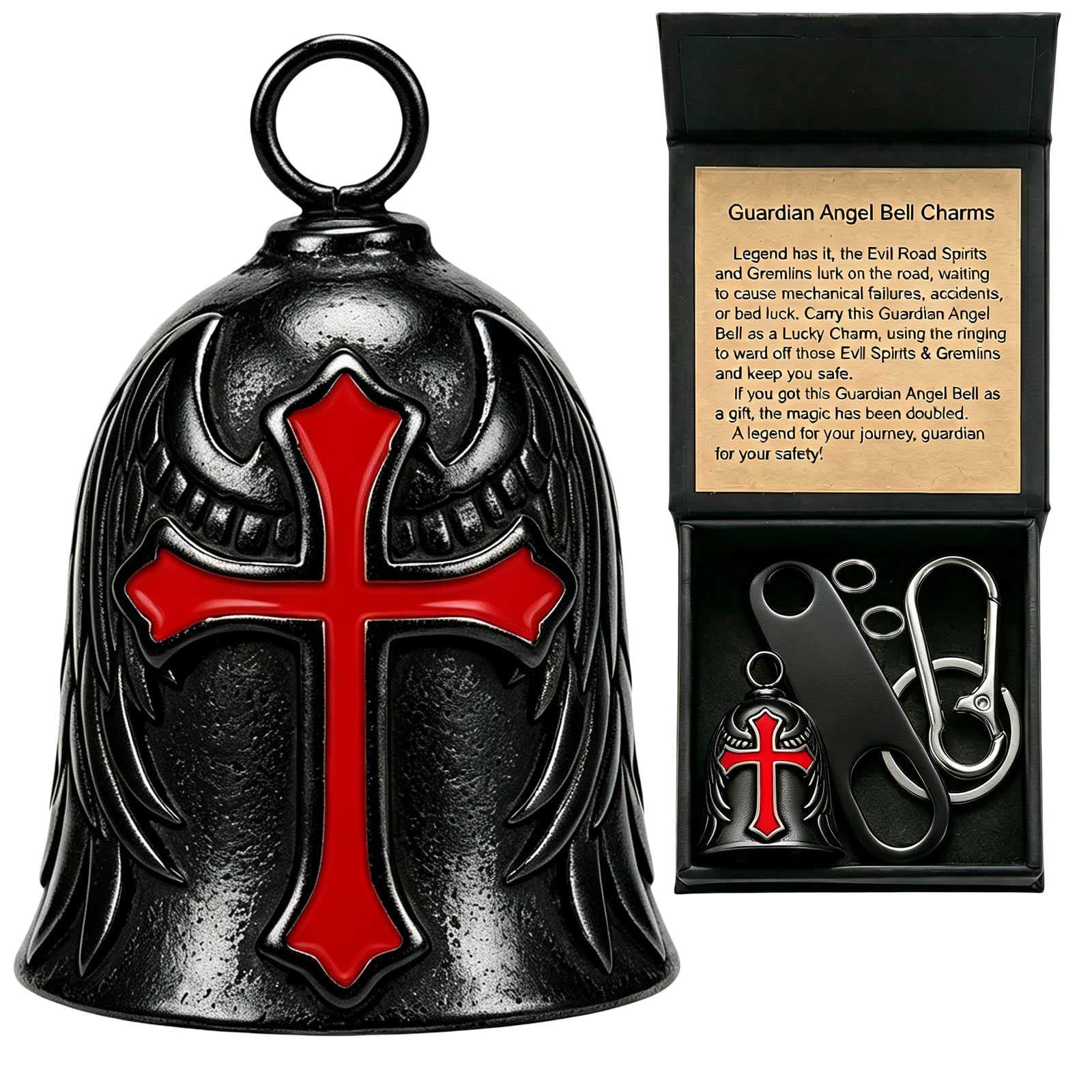 Motorcycle Bell Guardian Angel Gremlin Lucky Charm Gift For Riders