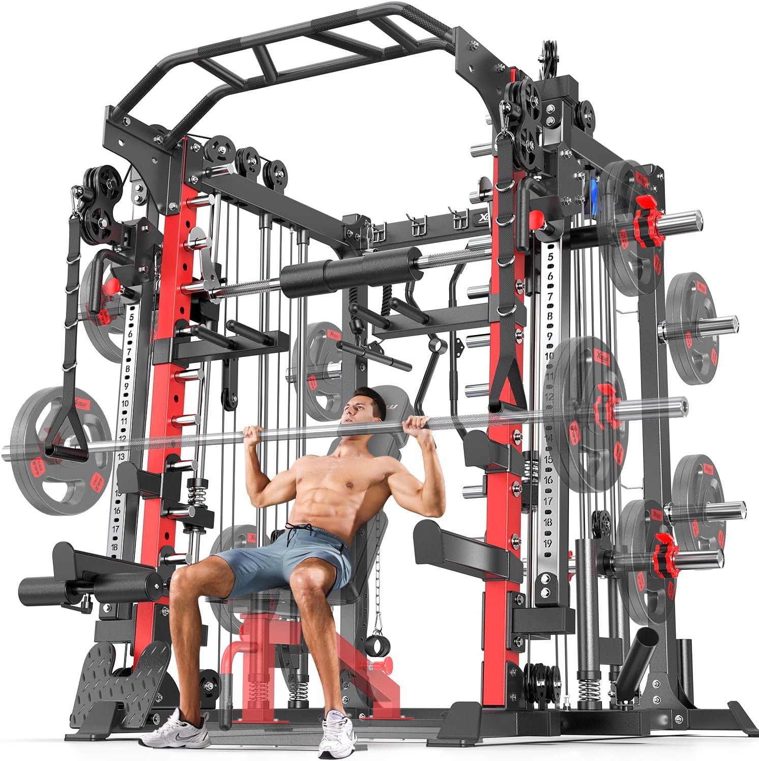 XGSW XINGESIWR XGSW XINGESIWR Smith Machine – Multifunctional Power Rack with Cable Crossover System