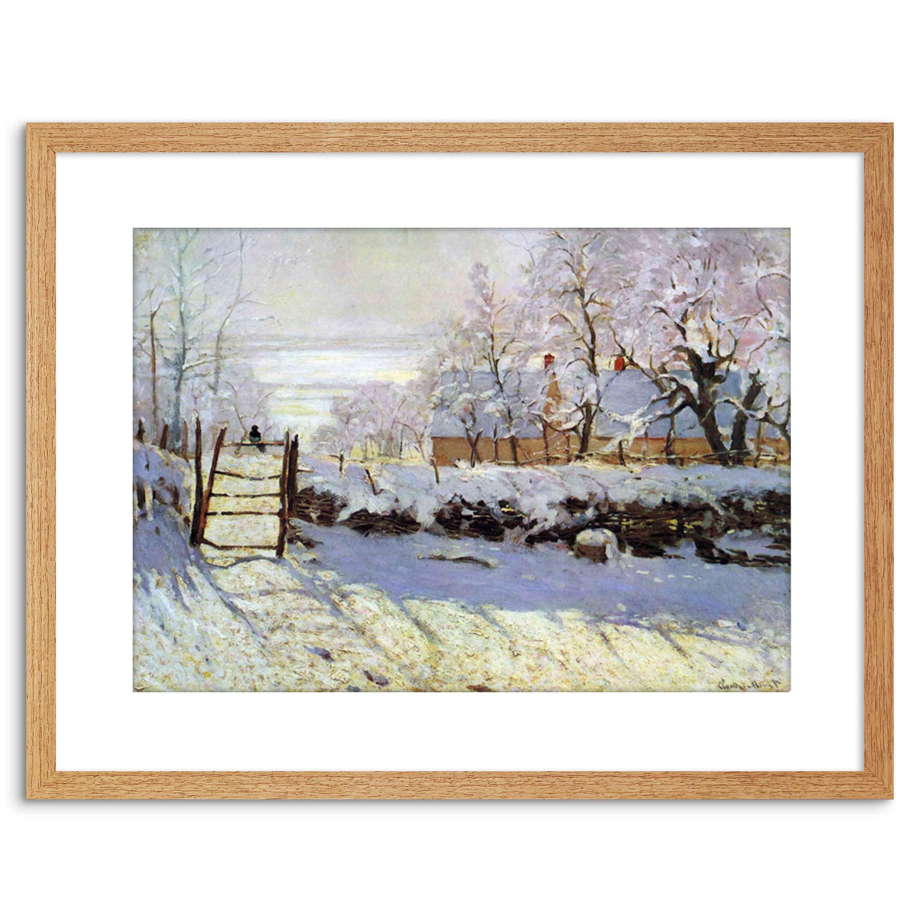 Wee Blue Coo Painting Monet Magpie Old Master Framed Wall Art Print