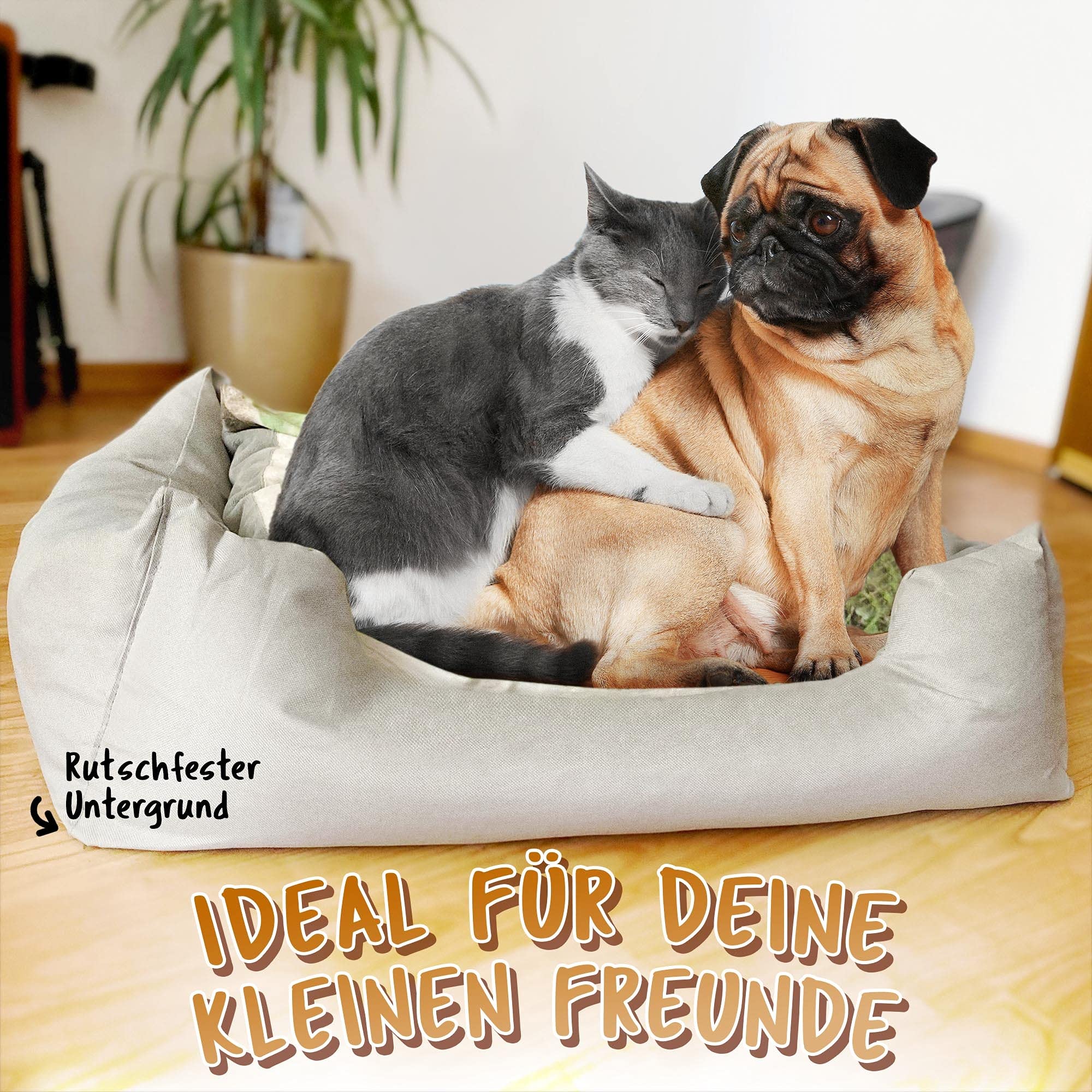 Print Royal Hundebett selbst gestalten mit eigenem Foto - Hundekorb mit Kissen - Geschenke für Hundebesitzer, Tierbett 65 x 55 cm I Personalisierbar