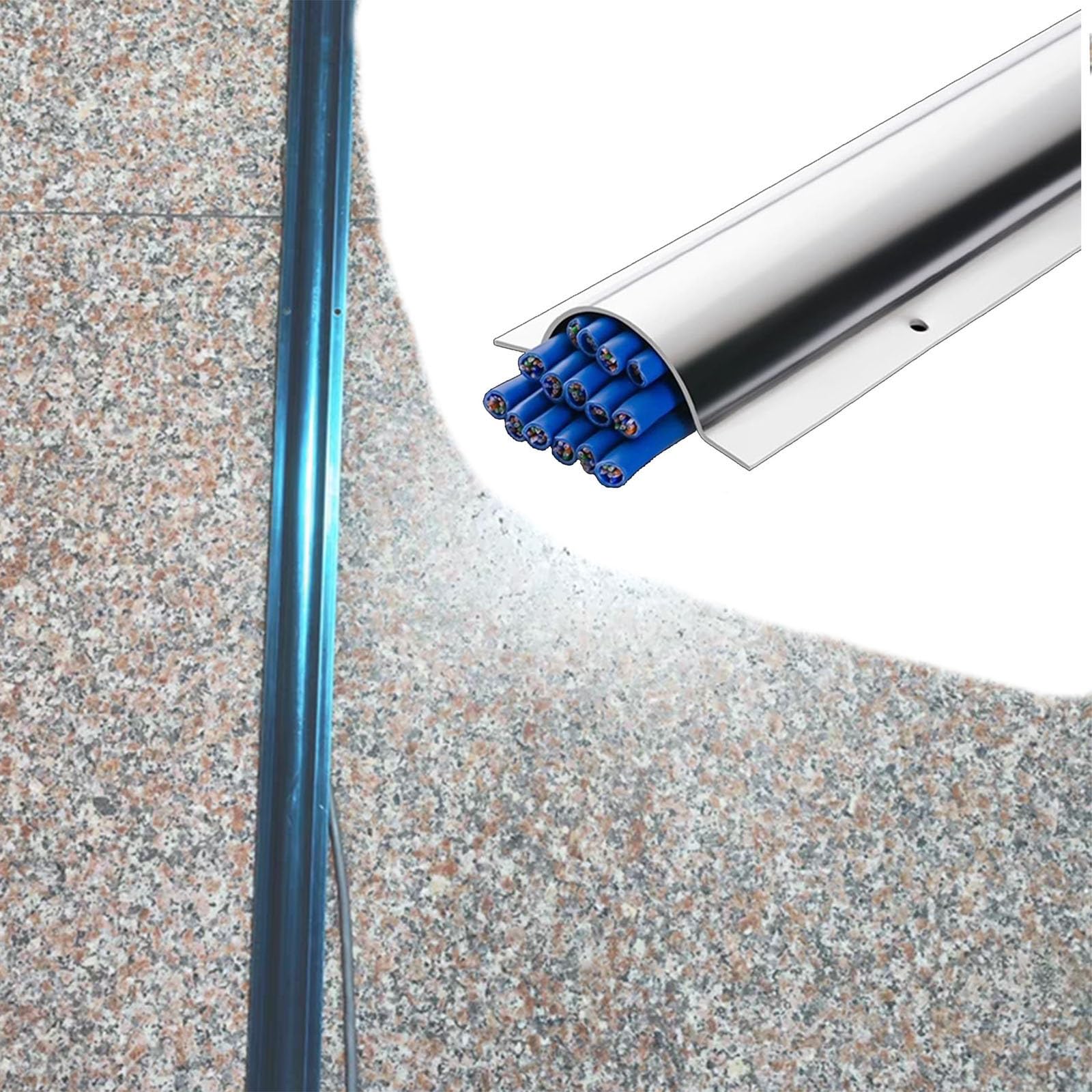 canaletta portacavi 1,2 Mm Ispessiscono La Canalina Per Cavi All'aperto, Installazione Perforata Del Cavo Decorativo Con Vite, Copertura Del Pavimento Del Cavo Per Casa(W 100mm/3.9in,5 pcs)