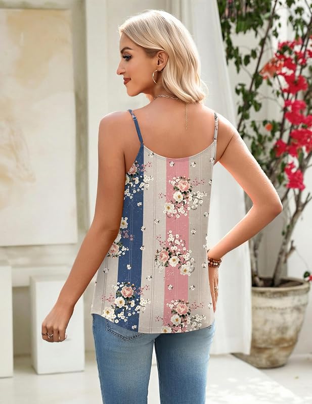 Zeagoo Cami Tank Tops for Women Spaghetti Strap Casual Clothes Sleeveless Shirts Summer Womens Beach Outfits image 5