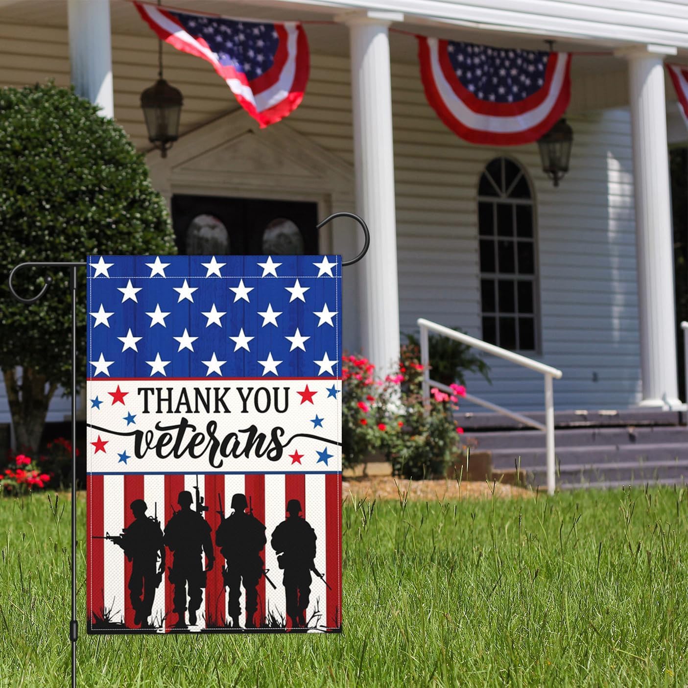 3Ply Thank You Veterans Day Garden Flags for Outside 12x18 Inch Double Sided Polyester Memorial Day Patriotic Amercian Flag Outdoor Soldiers Heroes Yard Sign House Holiday Decorations - Image 6
