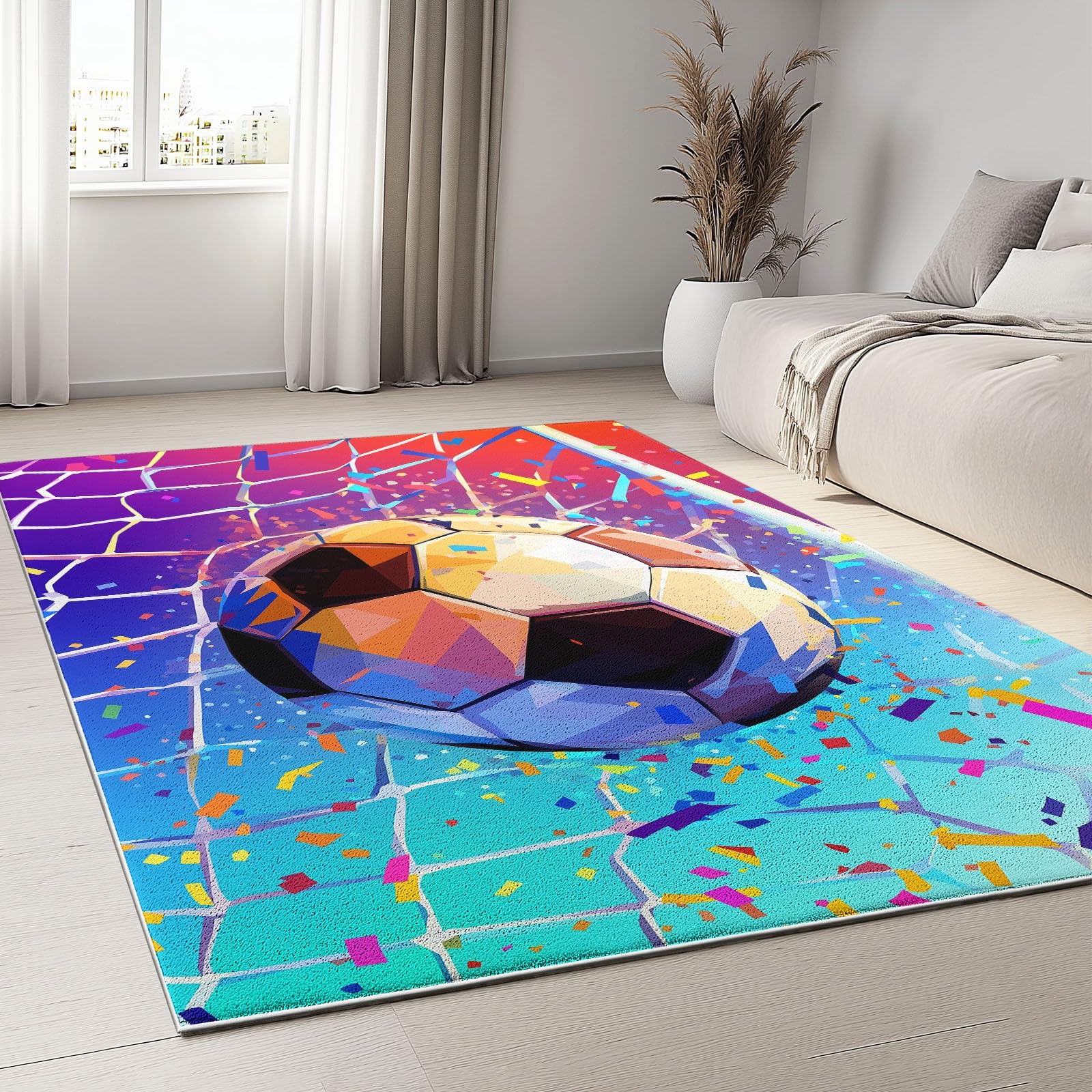 Tapis moderne grand format élimine les sols froids et glissants