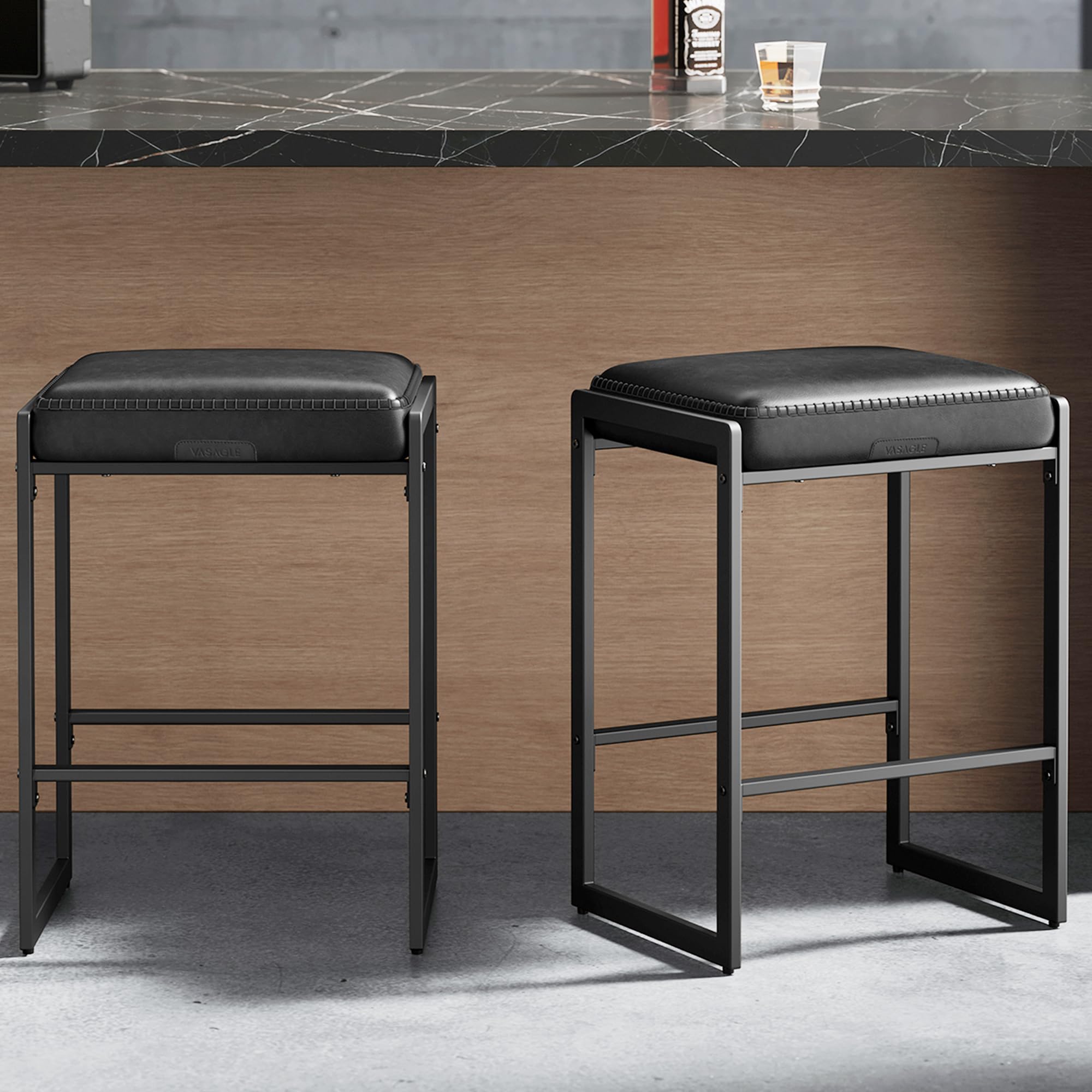 ポストジェネラルSTACKABLE L STOOL黒グレー2脚 ポストジェネラルSTACKABLE METAL STOOL黒グレー2脚