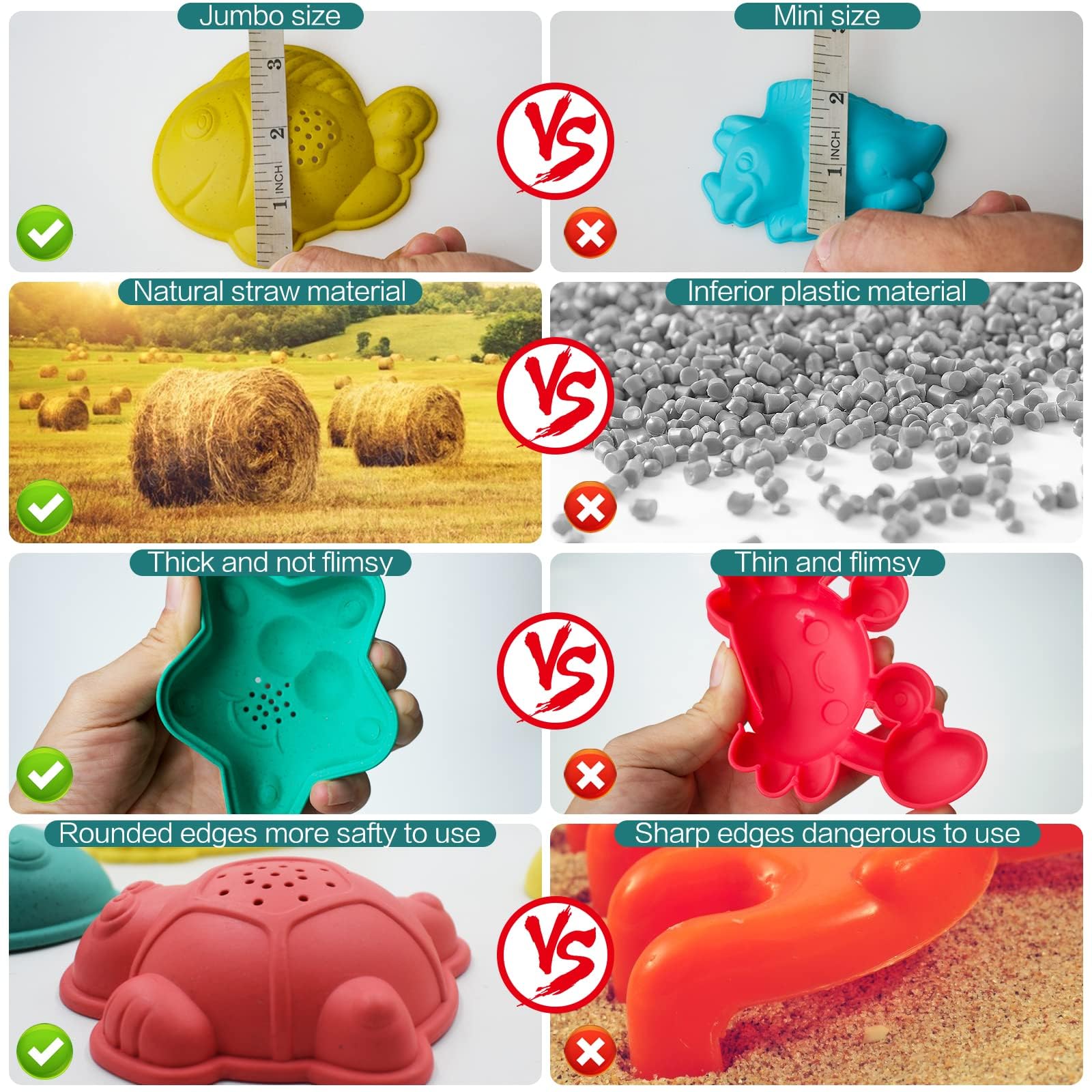 Strandspielzeug für Kinder, Sandspielzeug-Set inklusive faltbarer Sandkastenschaufel und Sandharkenspielzeug für Strand, 12-teilig, Sandburg Bausatz inkl