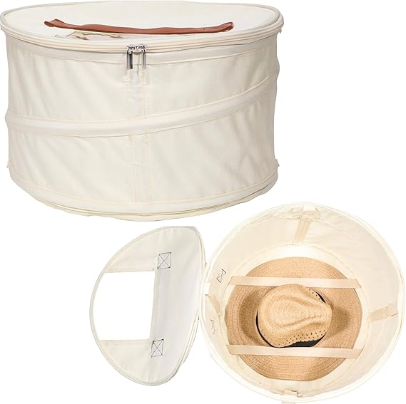 Stackable Hat Storage Box Travel Hat Bag Round Popup Storage