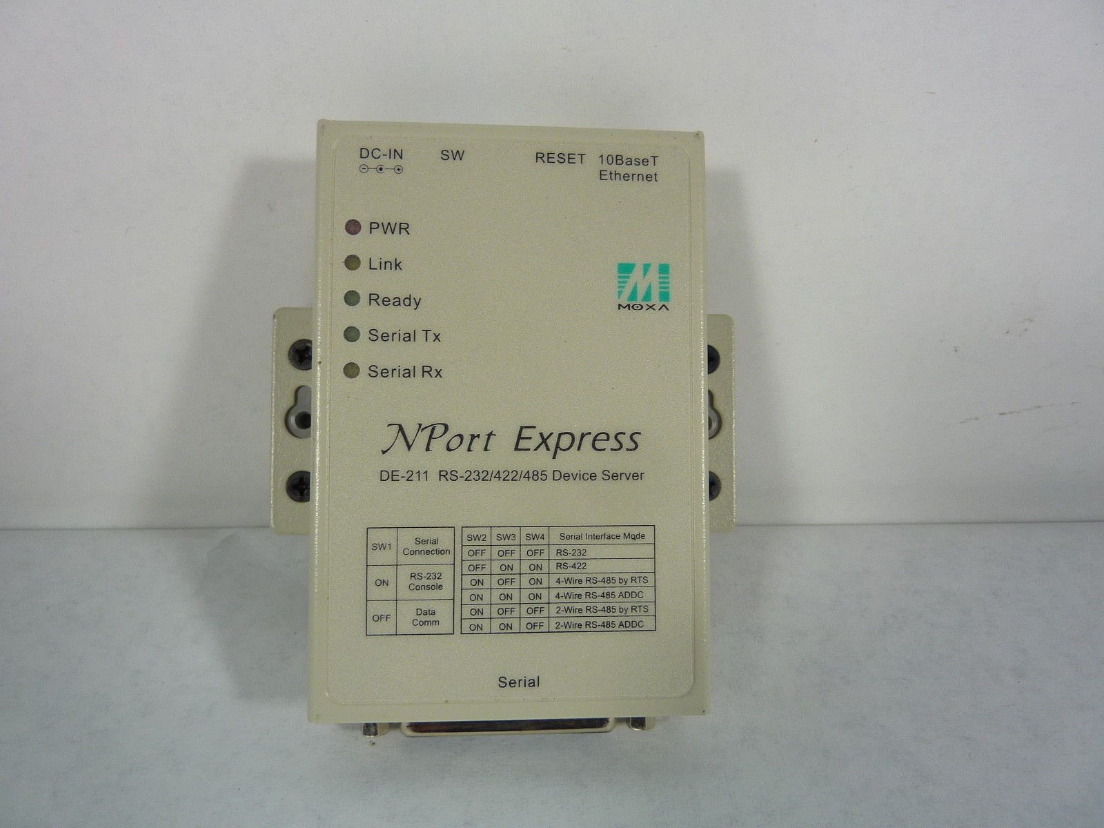 Moxa DE-211, 1-port RS-232/422/485 device server with 10 Mbps Ethernet connection