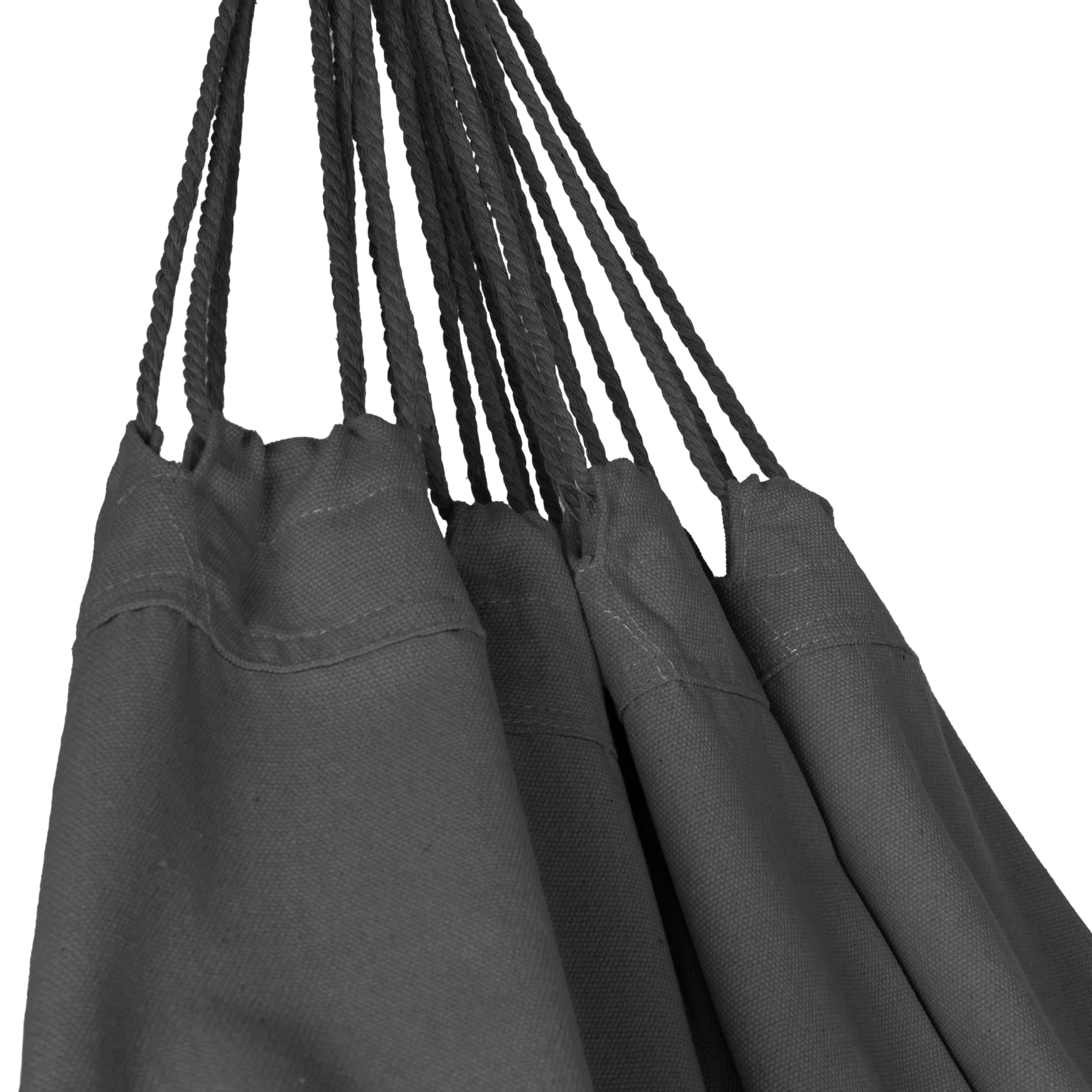Hamac Suspendu - 200 x 150 cm - Hamac de Camping et Jardin Confortable - 250kg Capacité de Charge - 1-2 Personnes pour Intérieur, Balcon, Extérieur (Gris foncé)