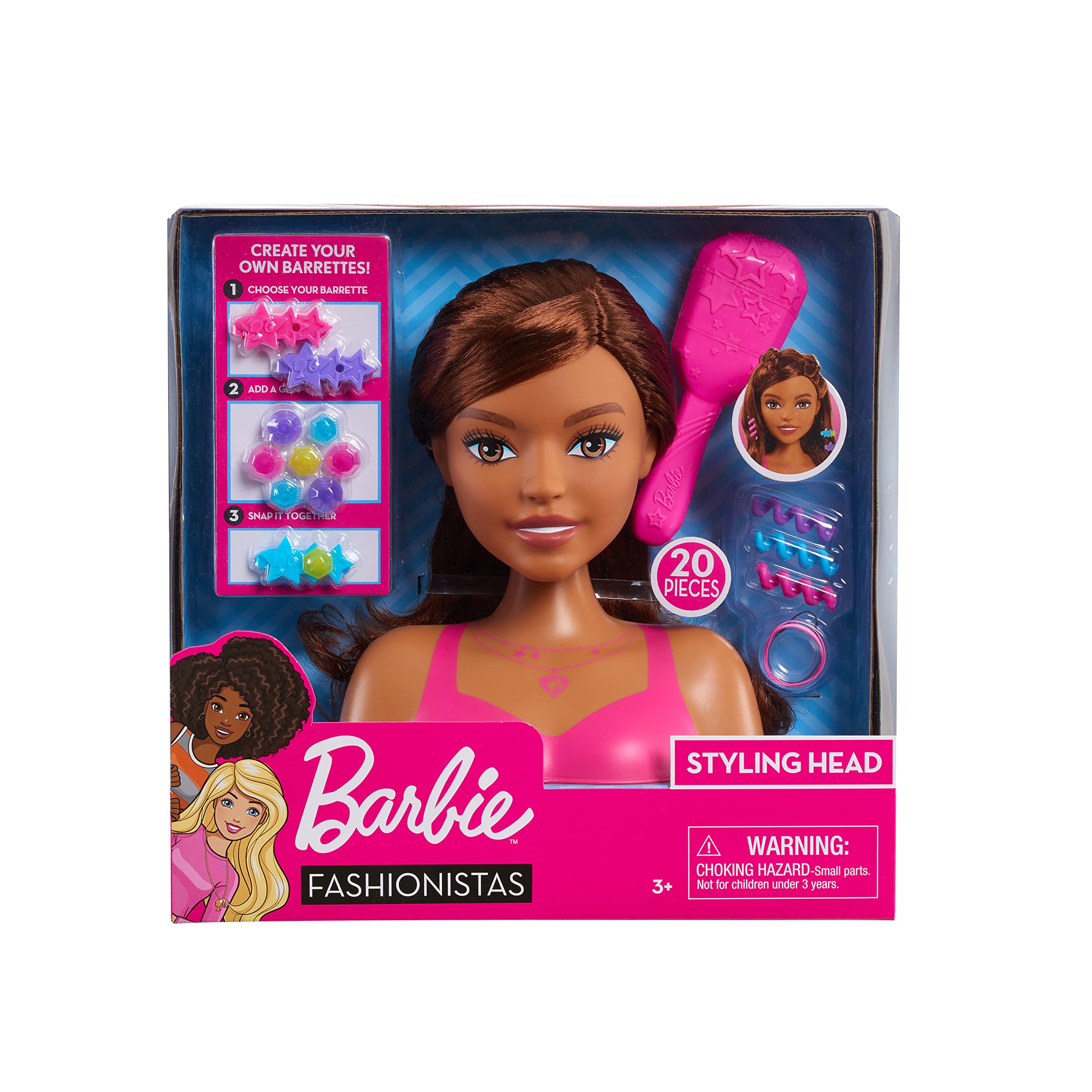 Barbie Just Play JPL62570 SMALL STYLINGHEAD-BRAUNES capelli, Multicolore