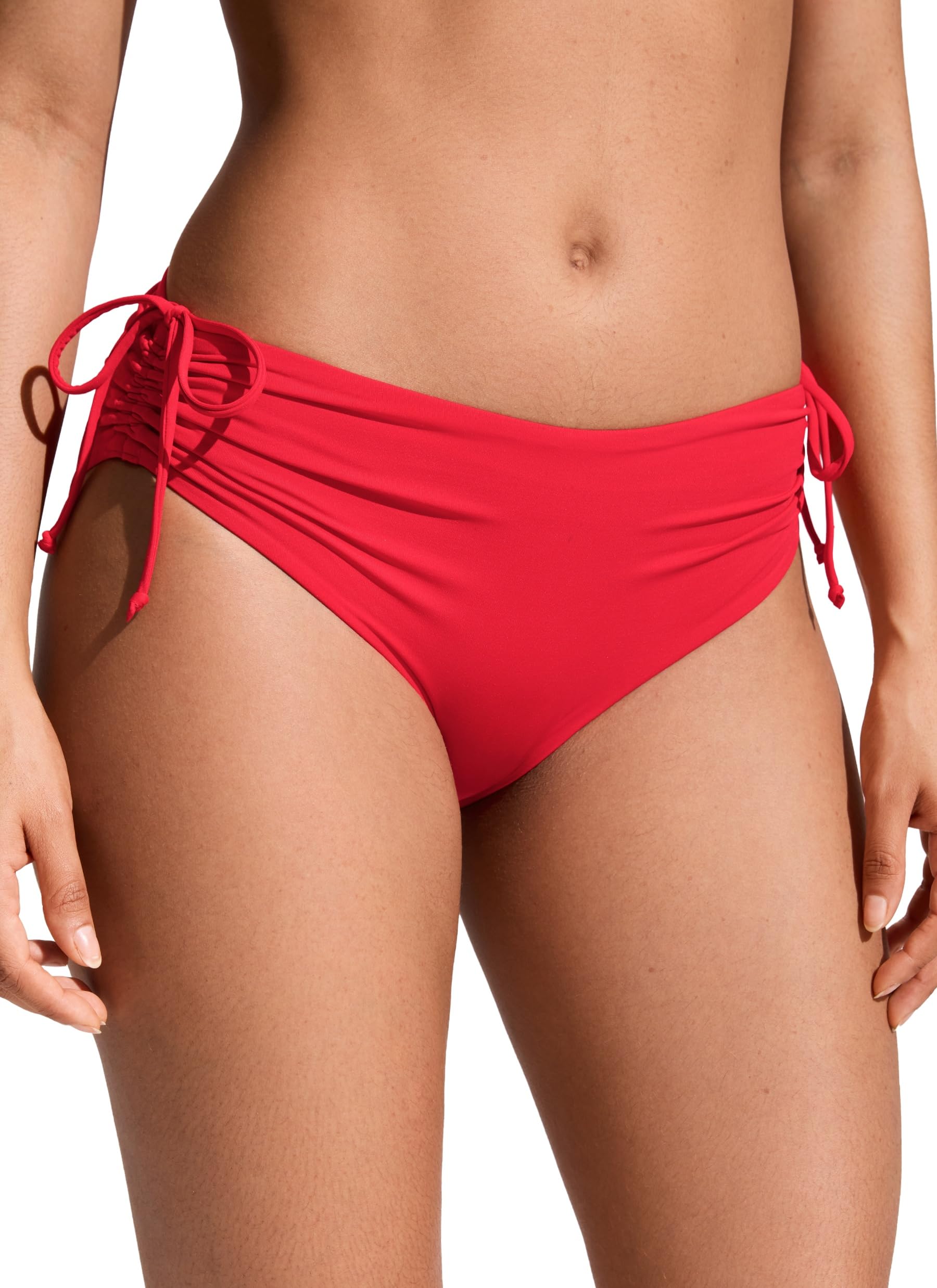 CRZ YOGA Mid Waisted Ruched Bikini Bottoms