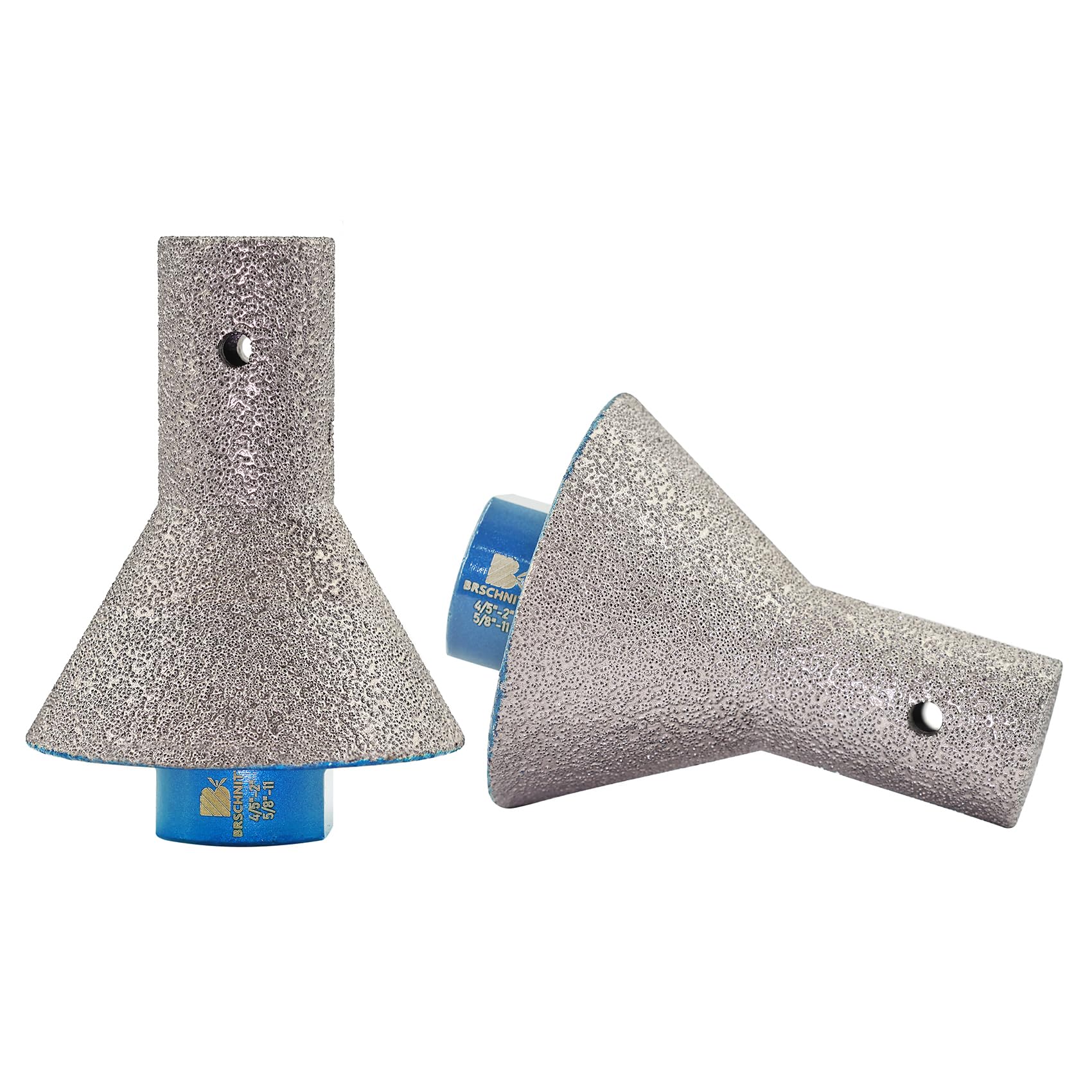 Diamond Finger Milling Bit 20-50mm- BRSCHNITT Diamond Beveling Chamfer Bit,for Enlarging Shaping Existing Holes of Porcelain Tile Ceramic Marble Granite Countertop（2pcs）